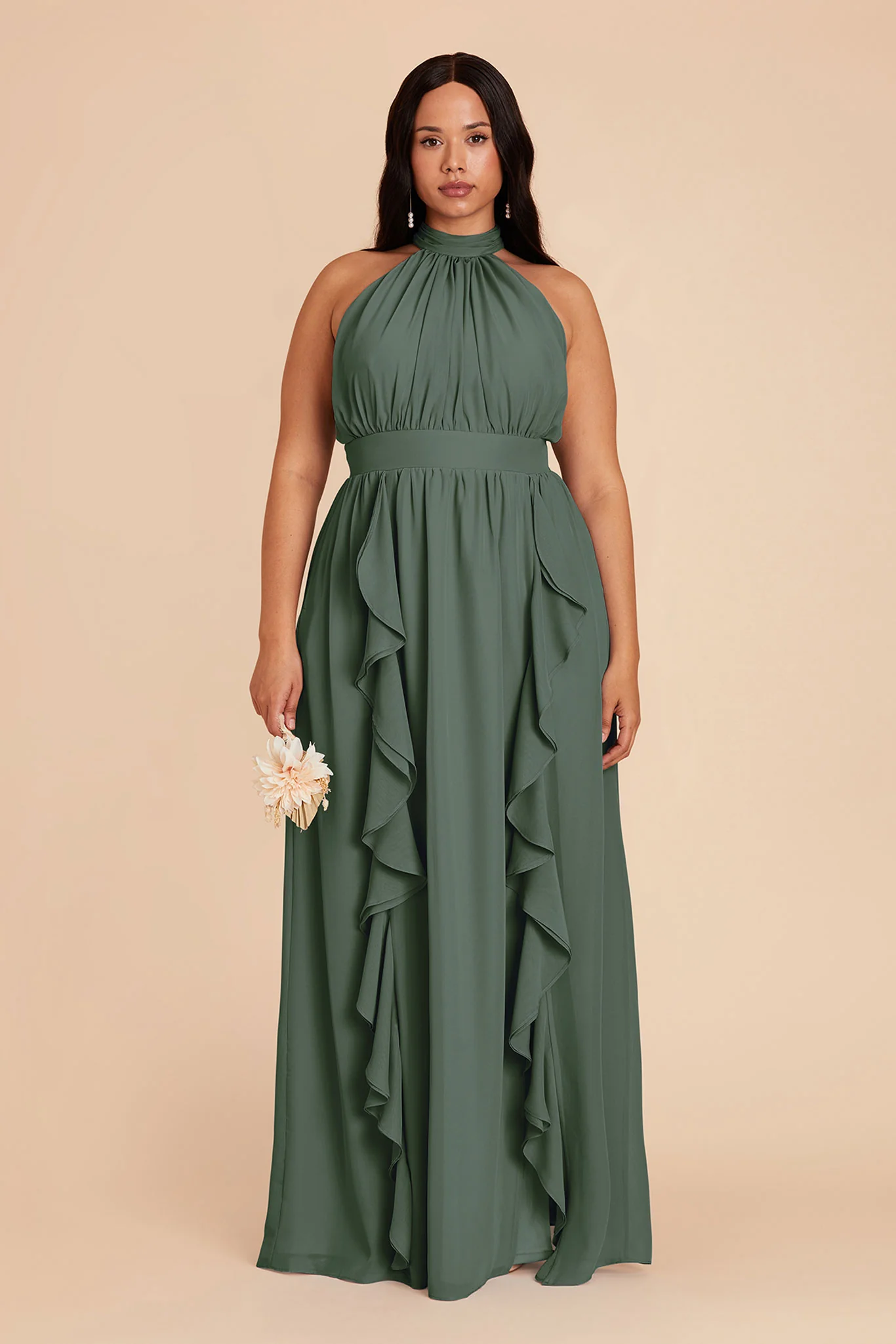 Joyce Chiffon Dress - Eucalyptus - necksoother