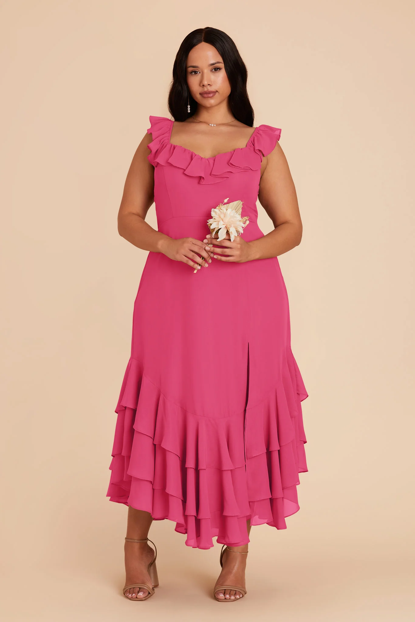 Ginny Chiffon Dress - Fuchsia - necksoother