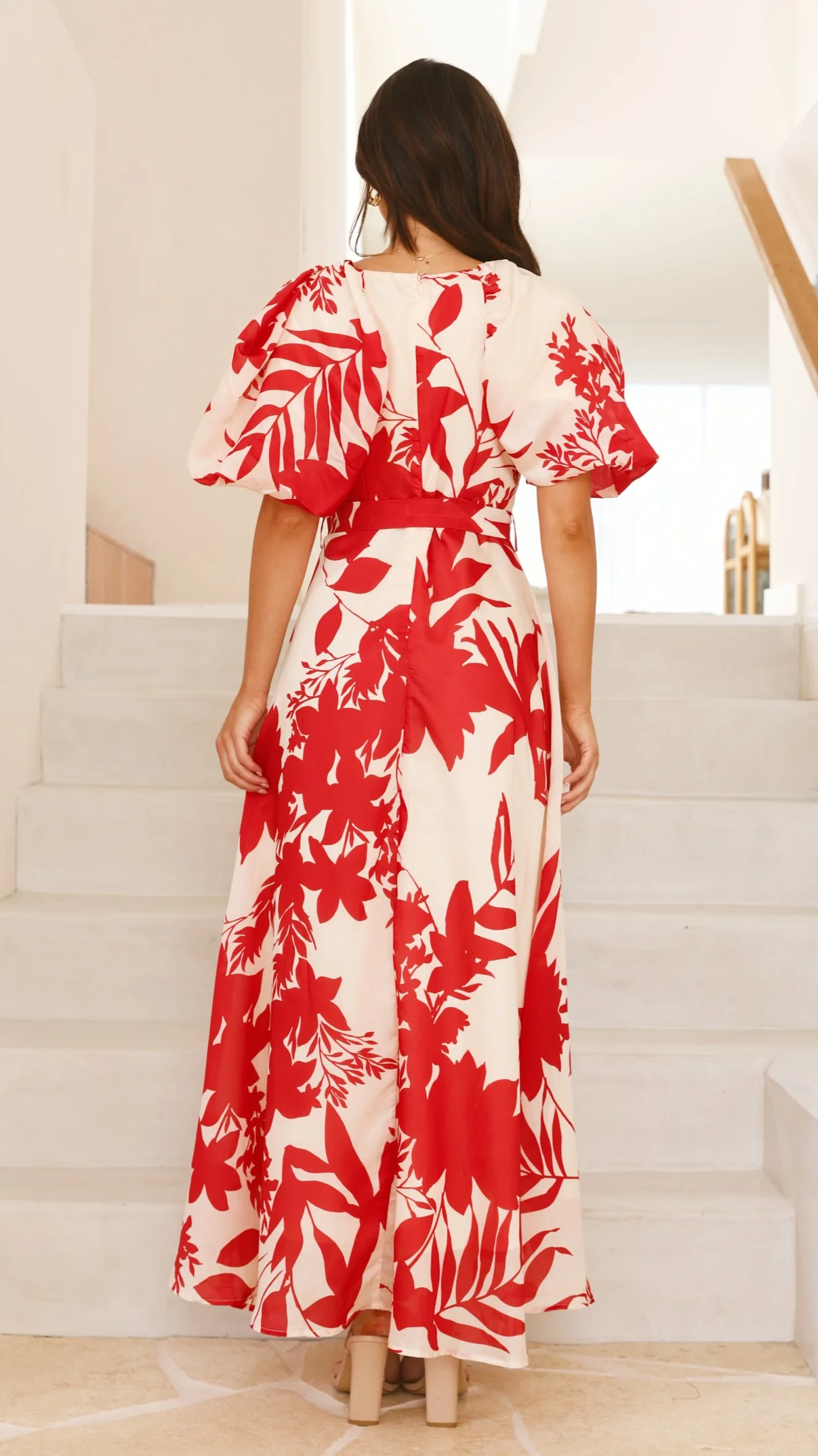 Nakula Maxi Dress - Red Floral - necksoother