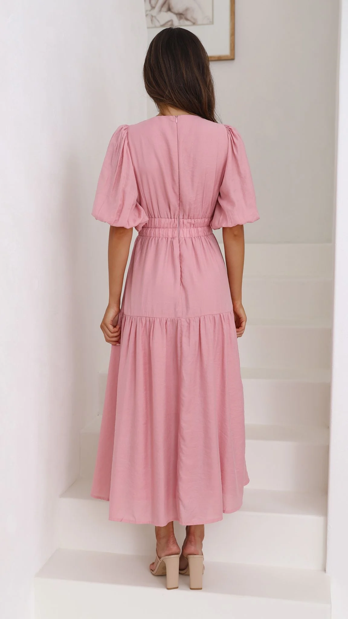 Erin Midi Dress - Soft Pink - necksoother