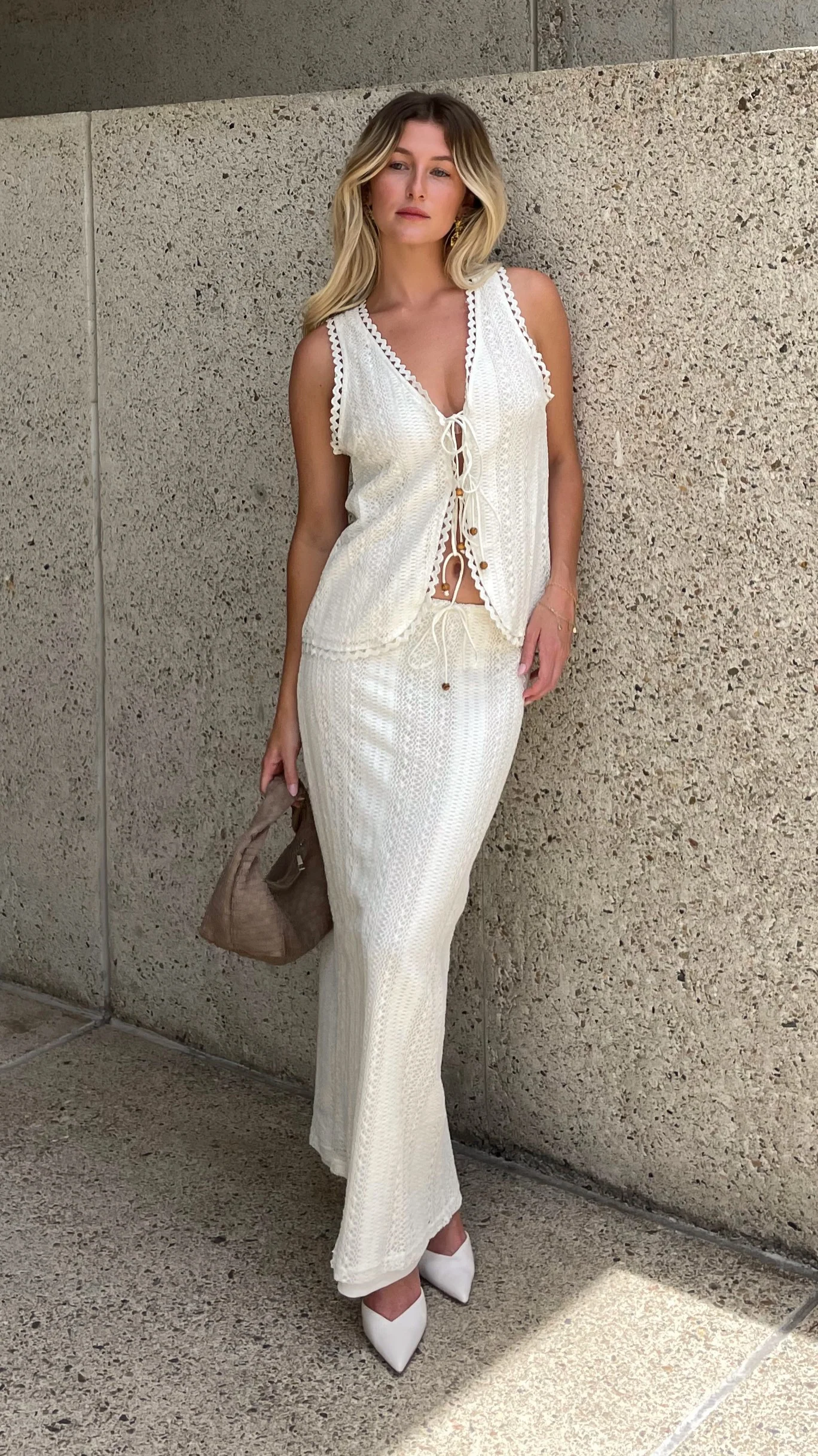 Valonia Maxi Skirt - Beige - necksoother