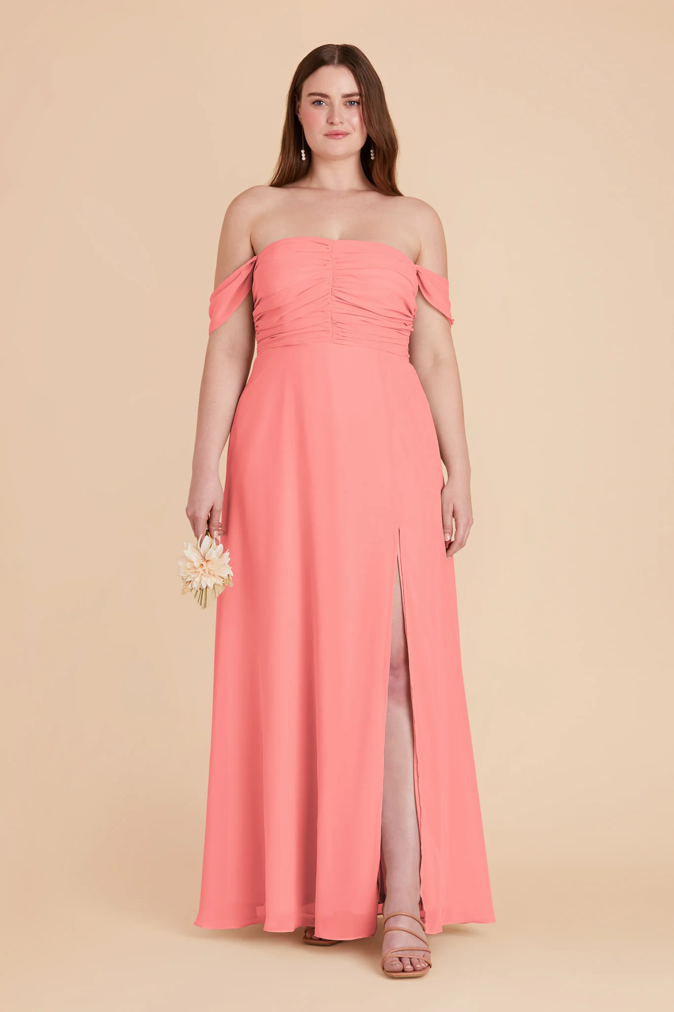 Cara Chiffon Dress - Coral Pink - necksoother