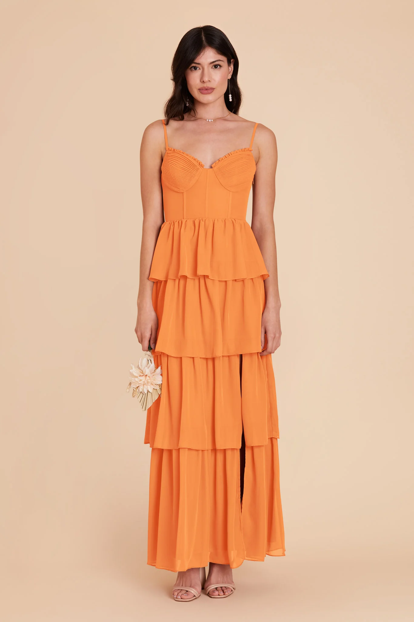 Lola Chiffon Dress - Apricot - necksoother