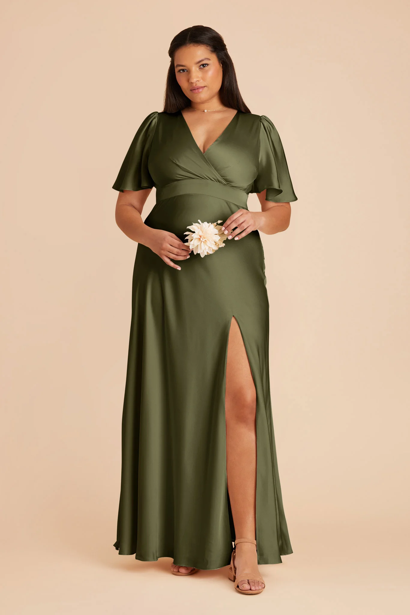 Marni Matte Satin Dress - Olive - necksoother