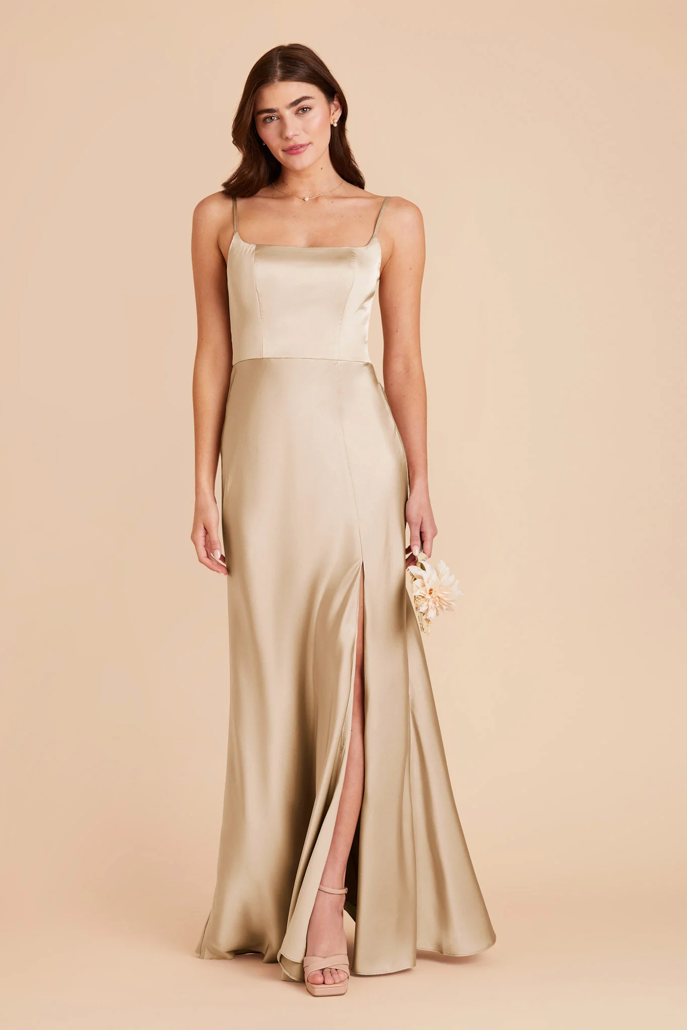 Mai Matte Satin Dress - Gold - necksoother