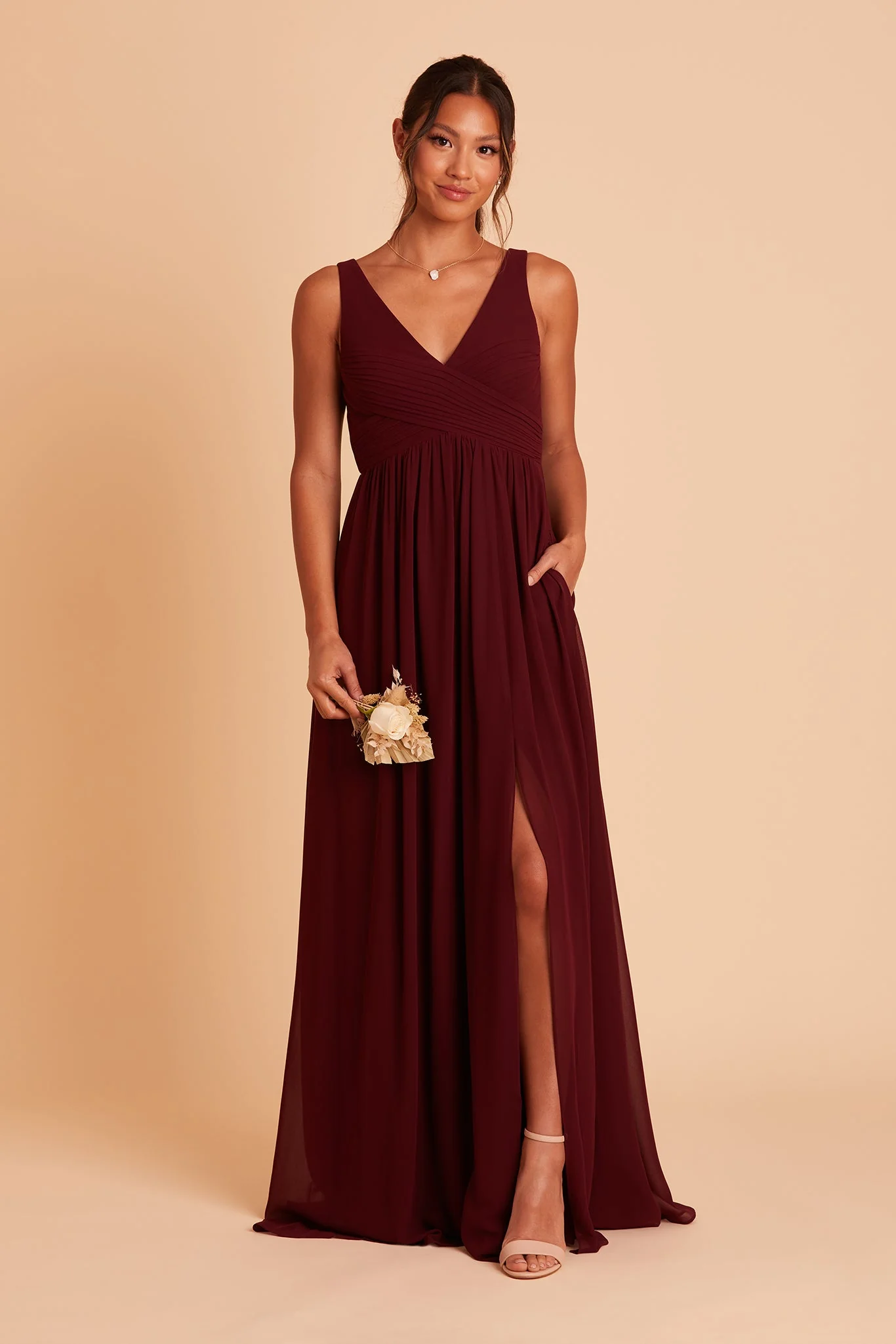 Laurie Empire Dress - Cabernet - necksoother