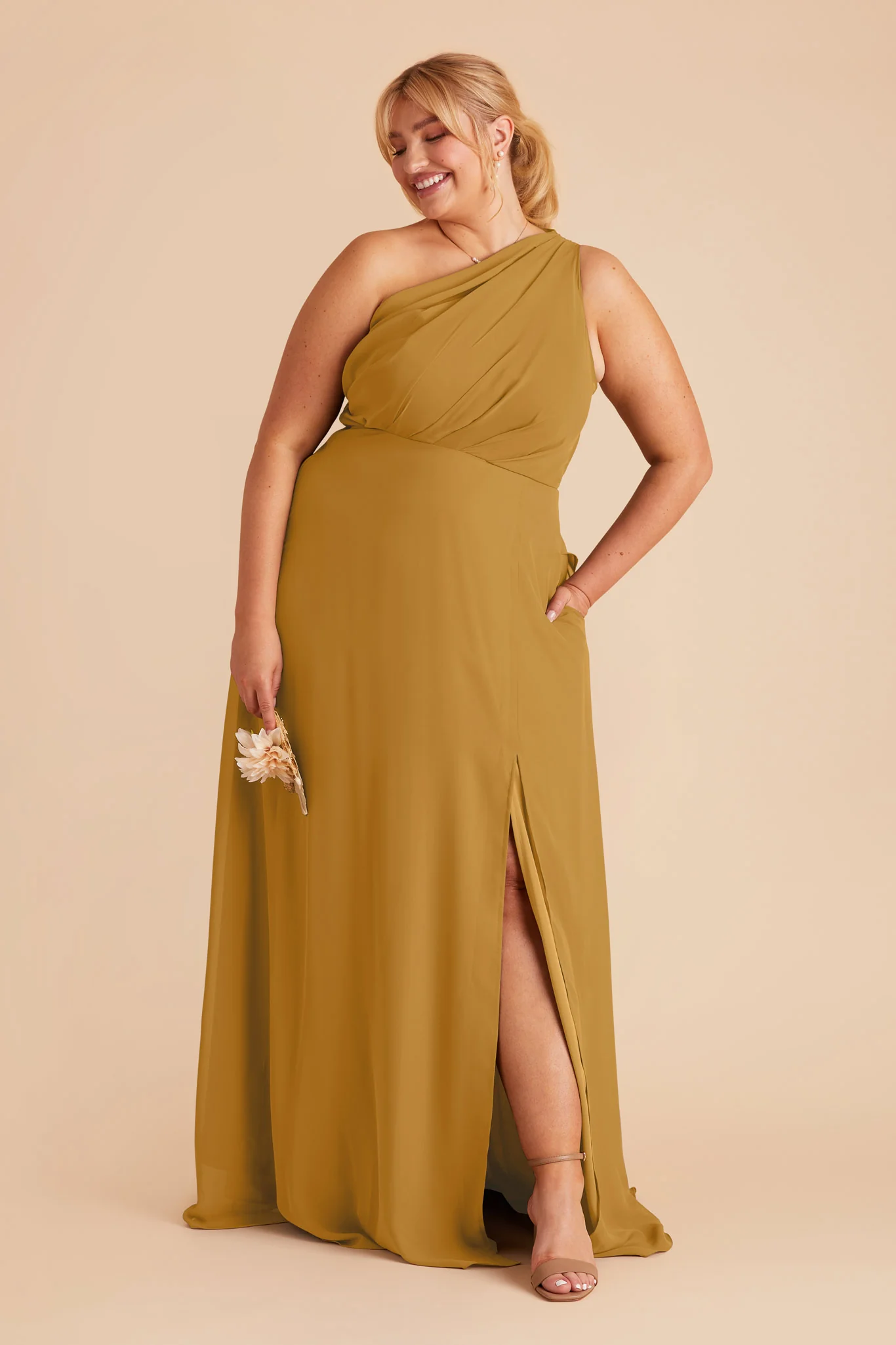 Kira Dress With Slit - Marigold - necksoother