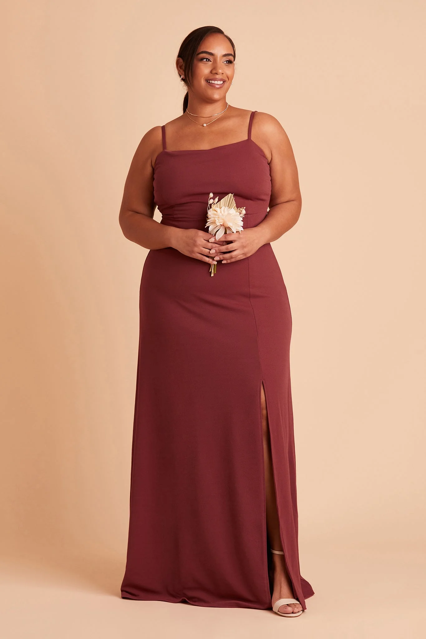 Benny Crepe Dress - Rosewood - necksoother