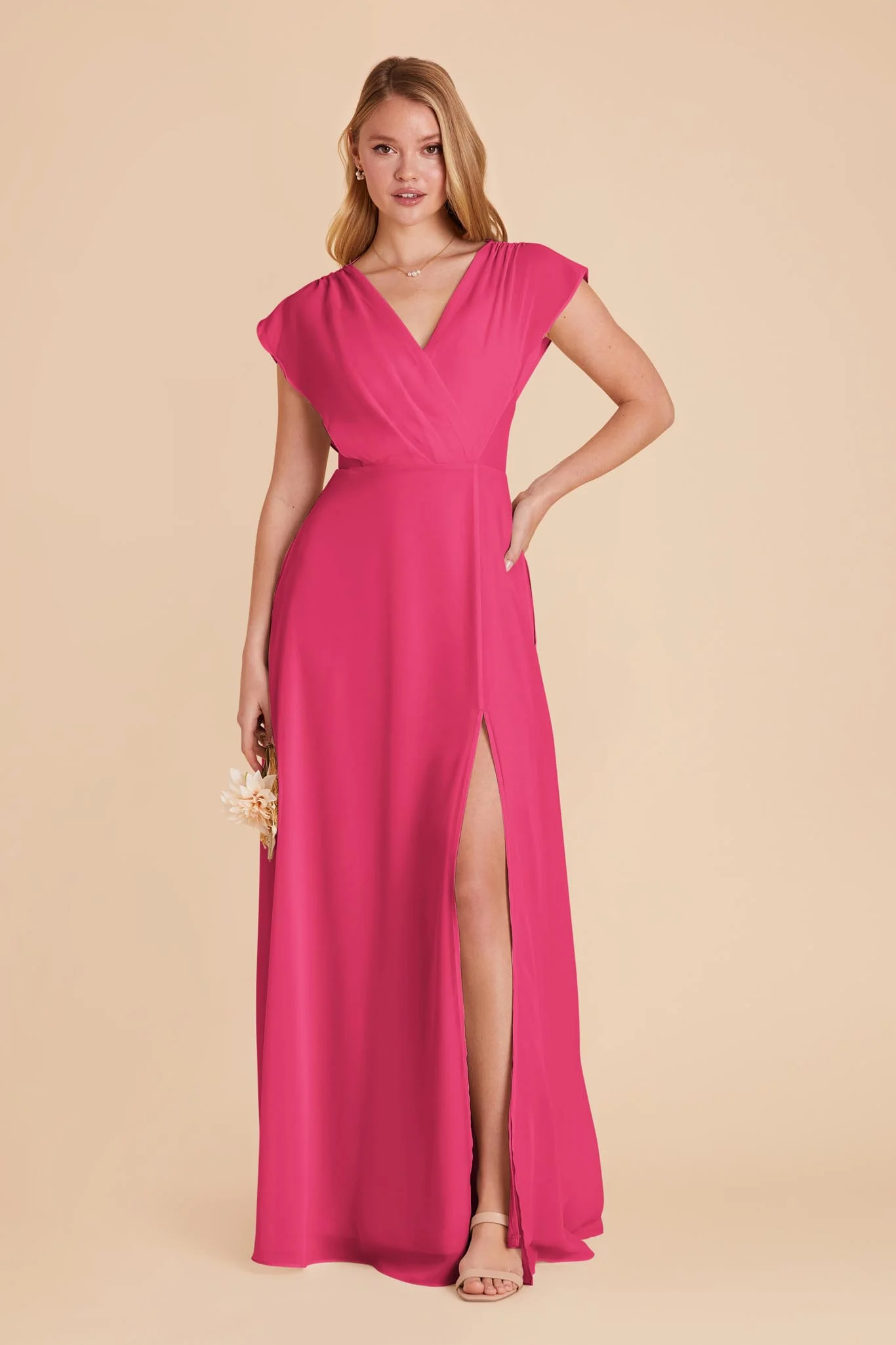 Violet Chiffon Dress - Fuchsia - necksoother
