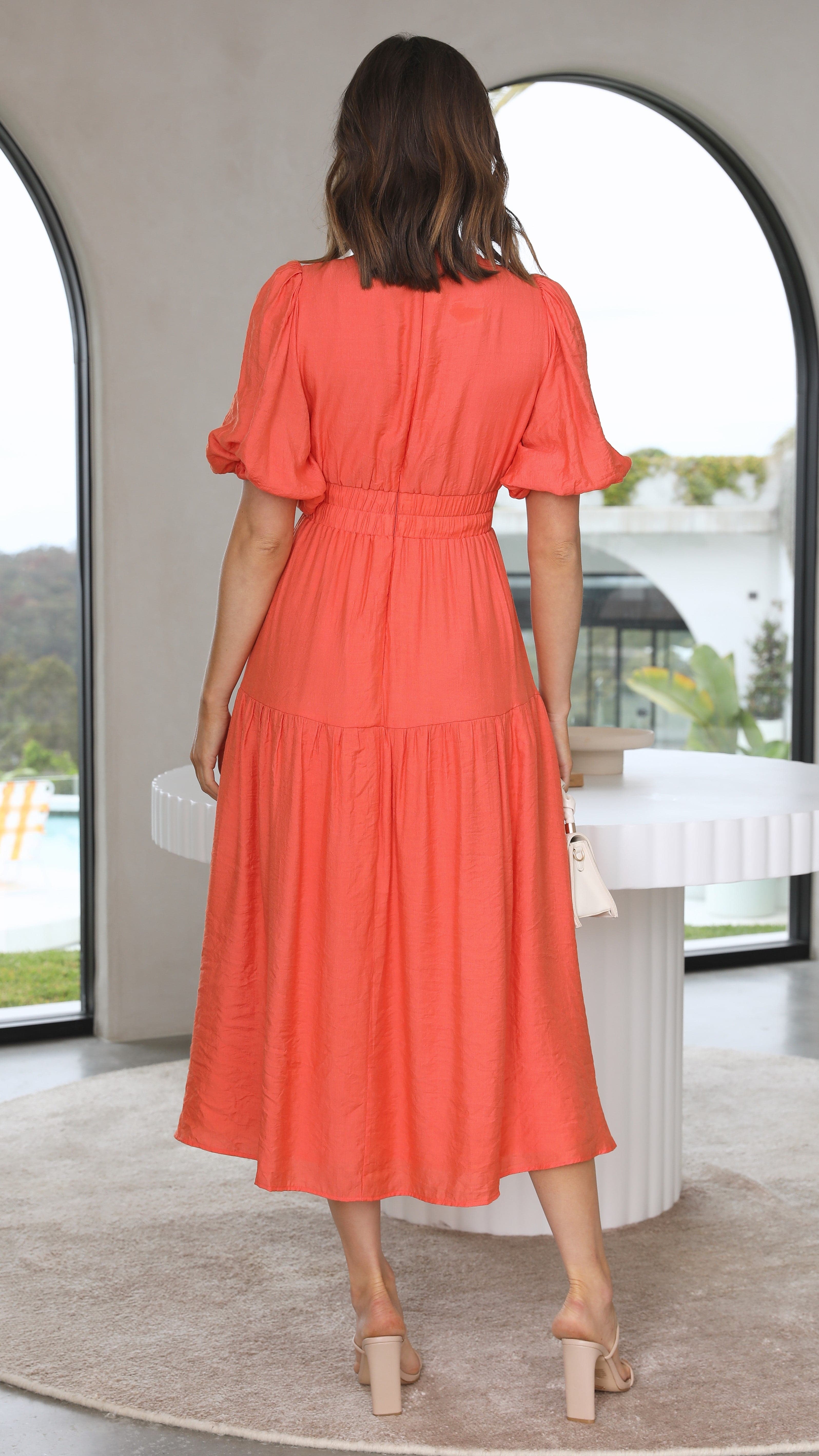 Erin Midi Dress - Melon - necksoother