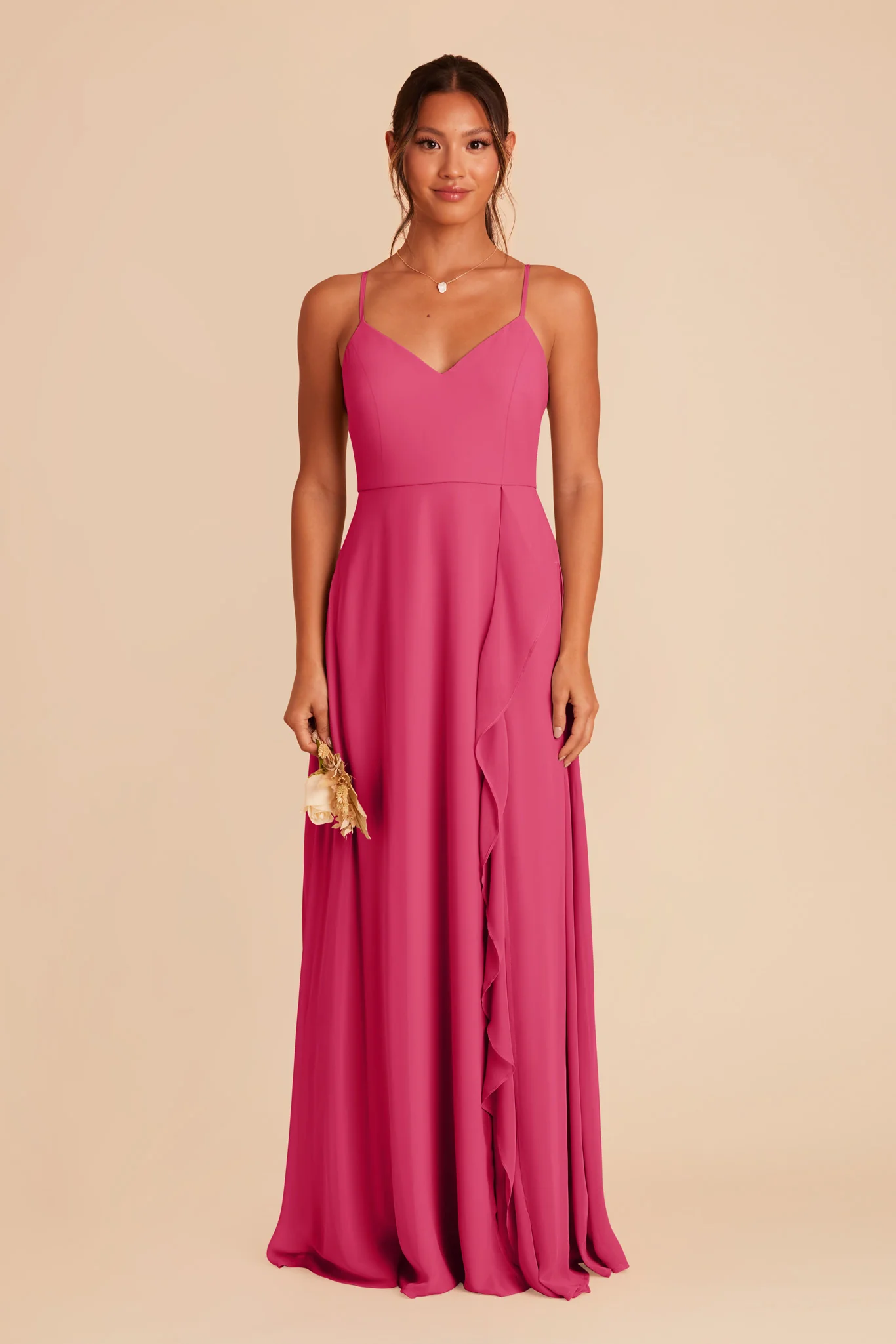 Theresa Chiffon Dress - Fuchsia - necksoother