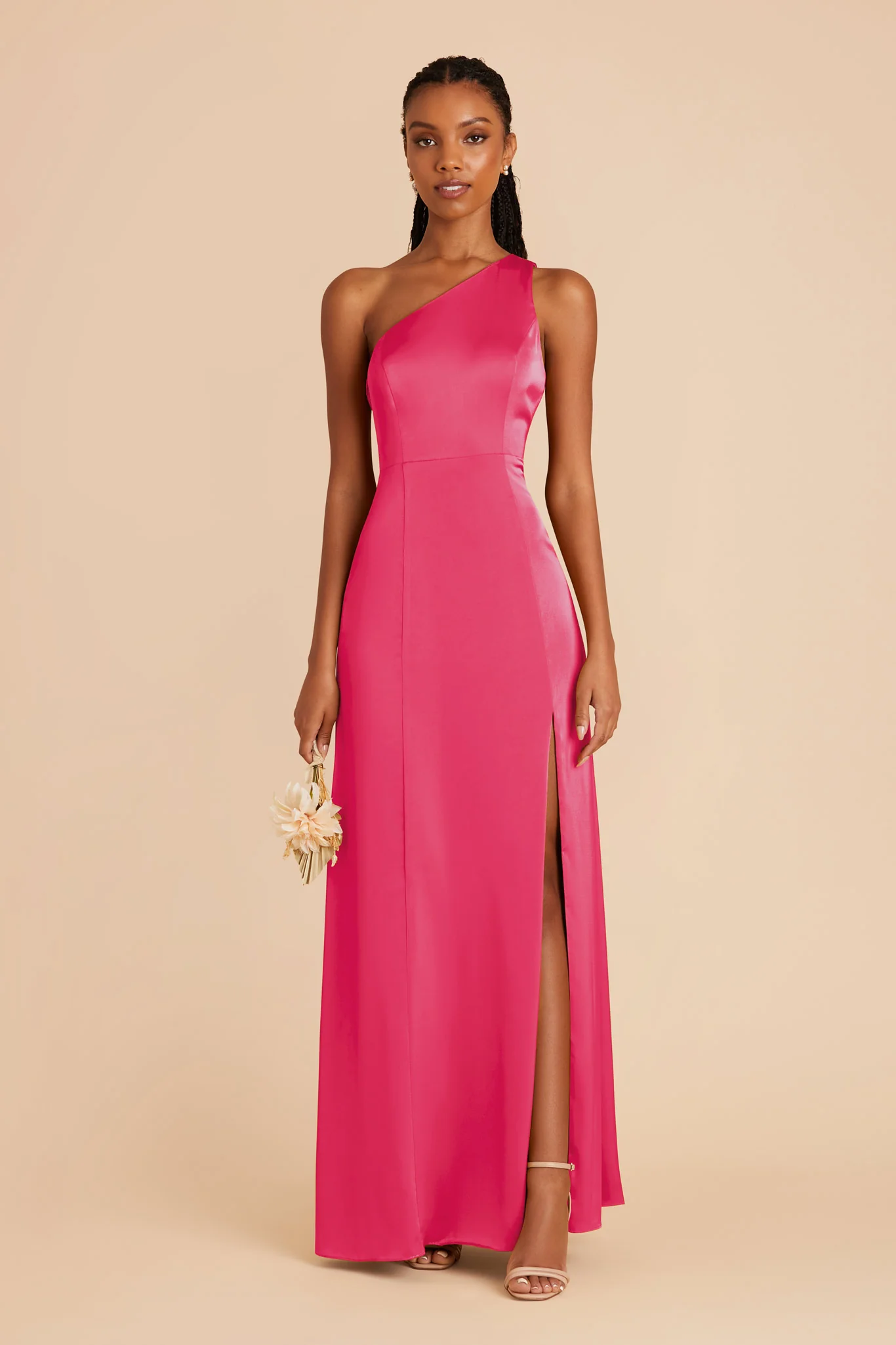 Kira Matte Satin Dress - Fuchsia - necksoother
