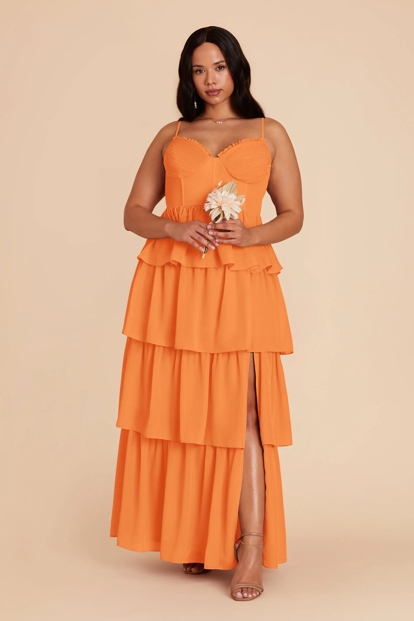 Lola Chiffon Dress - Apricot - necksoother