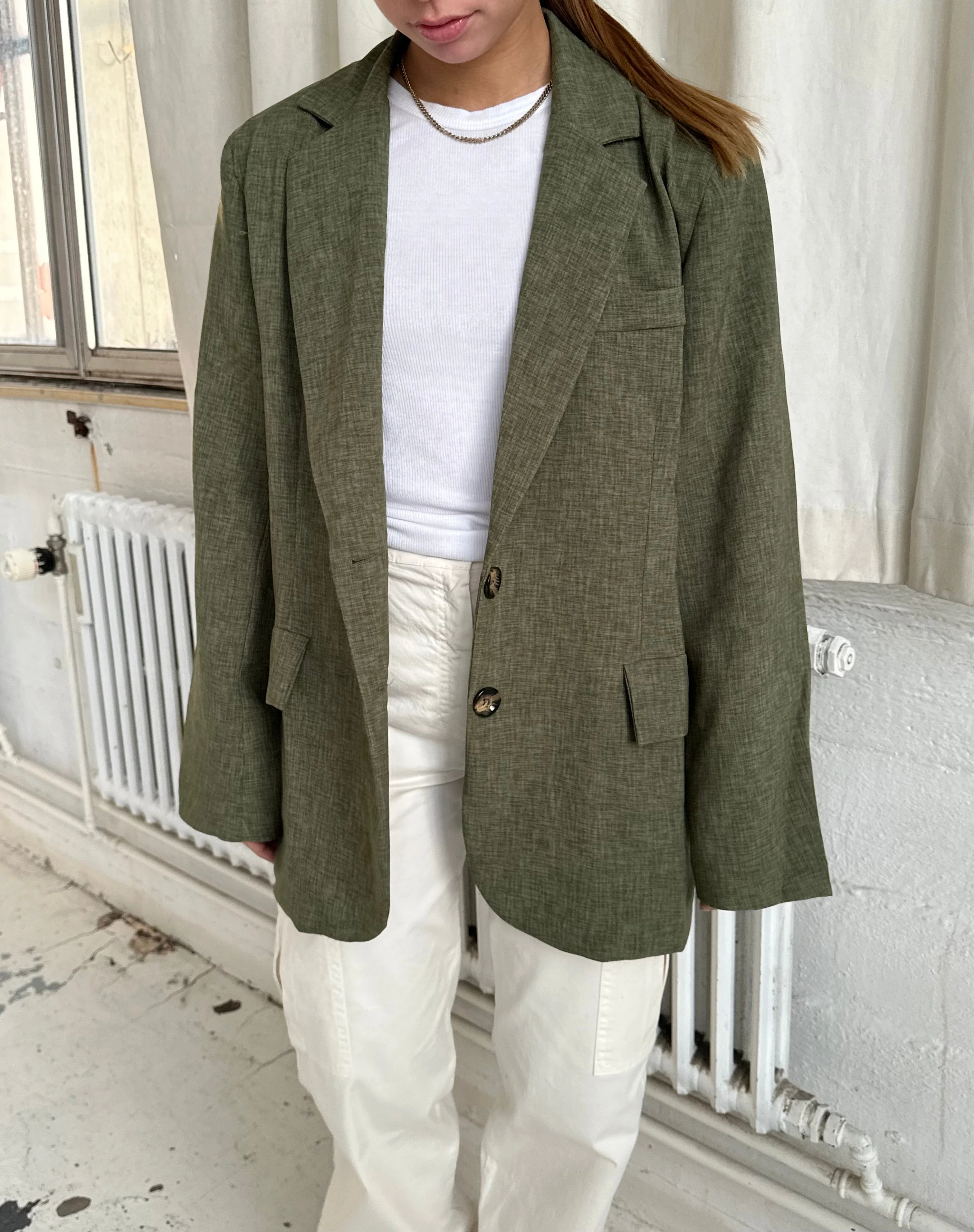 Gry oversized blazer - Khaki - necksoother