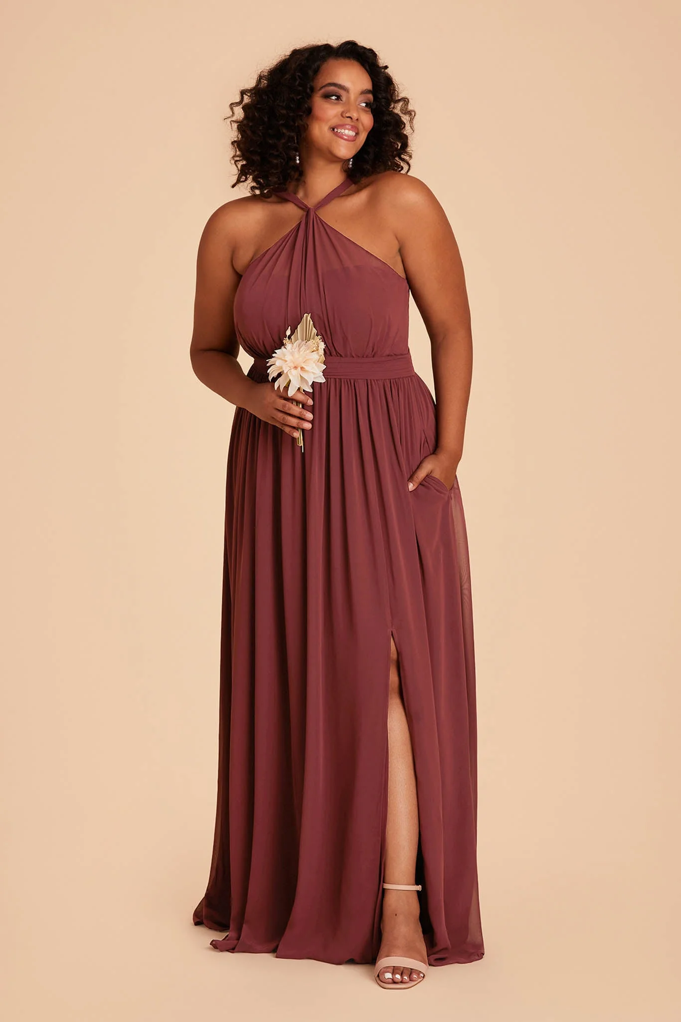 Kiko Chiffon Dress - Rosewood - necksoother