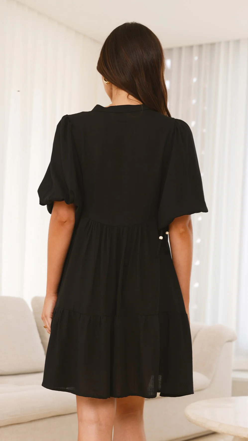 Tabitha Mini Dress - Black - necksoother