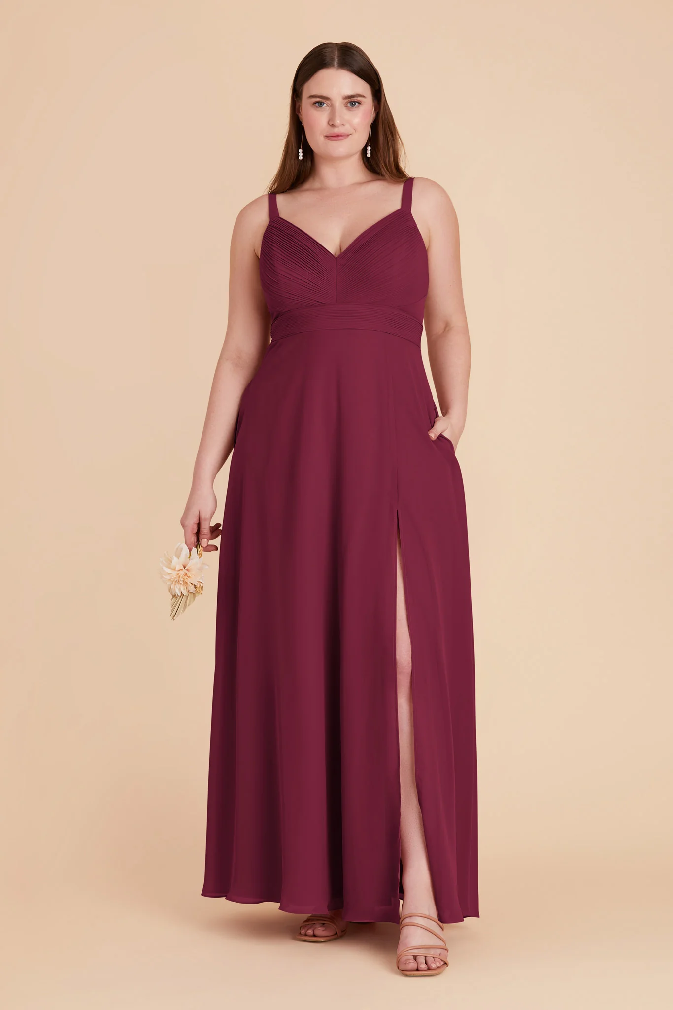 Deborah Chiffon Dress - Berry - necksoother
