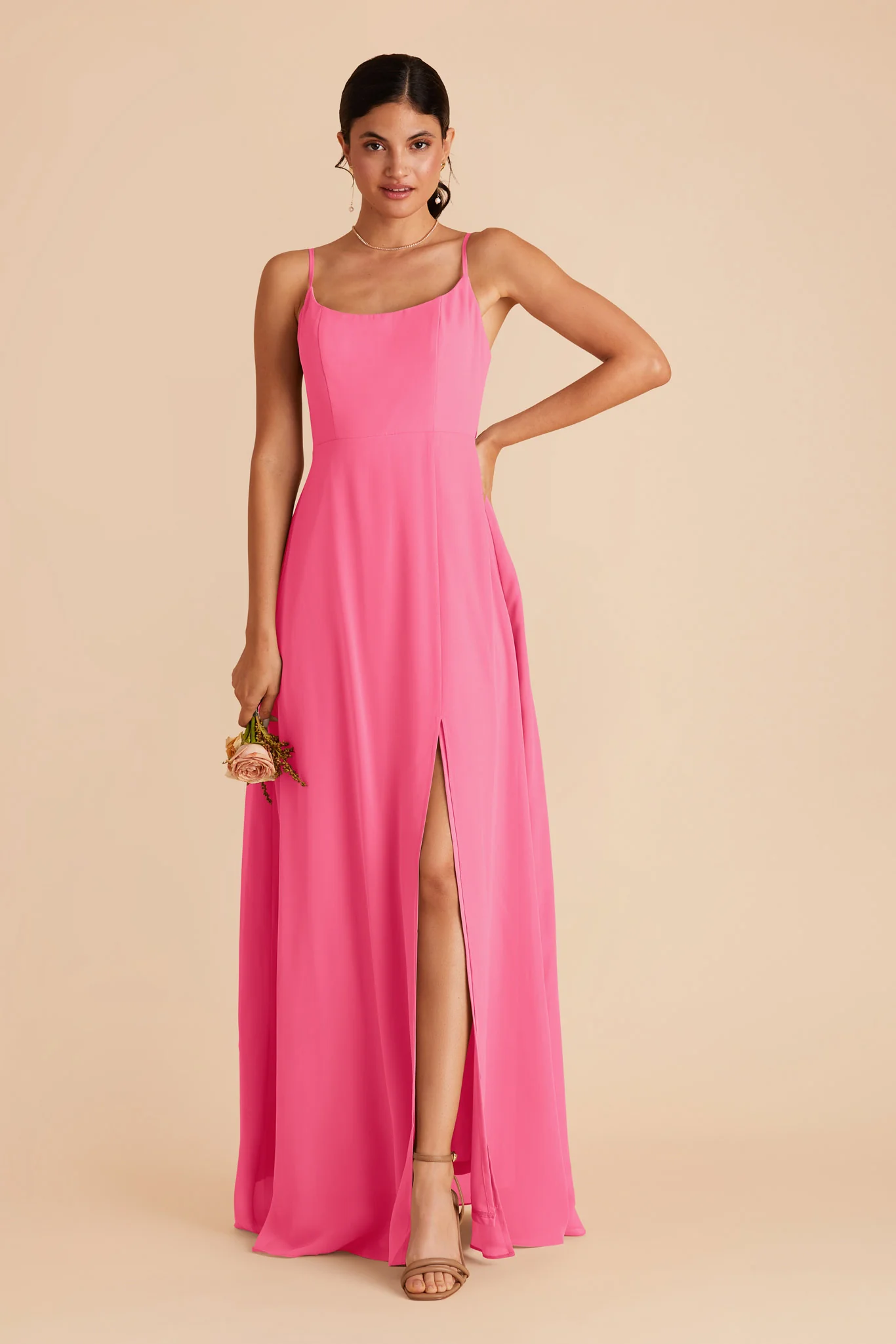 Amy Chiffon Dress - Bon Bon Pink - necksoother