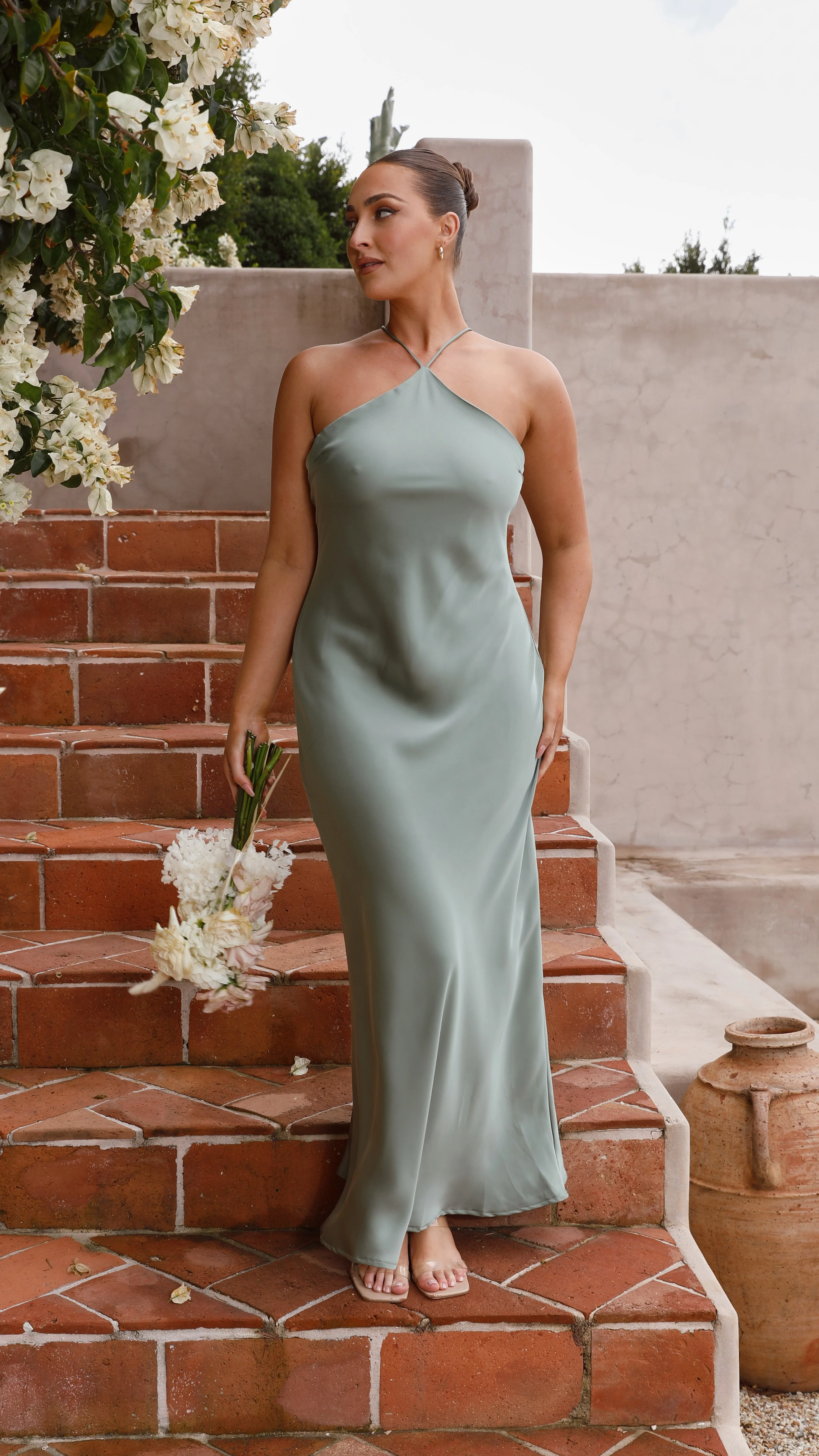 Chiara Maxi Dress - Green - necksoother