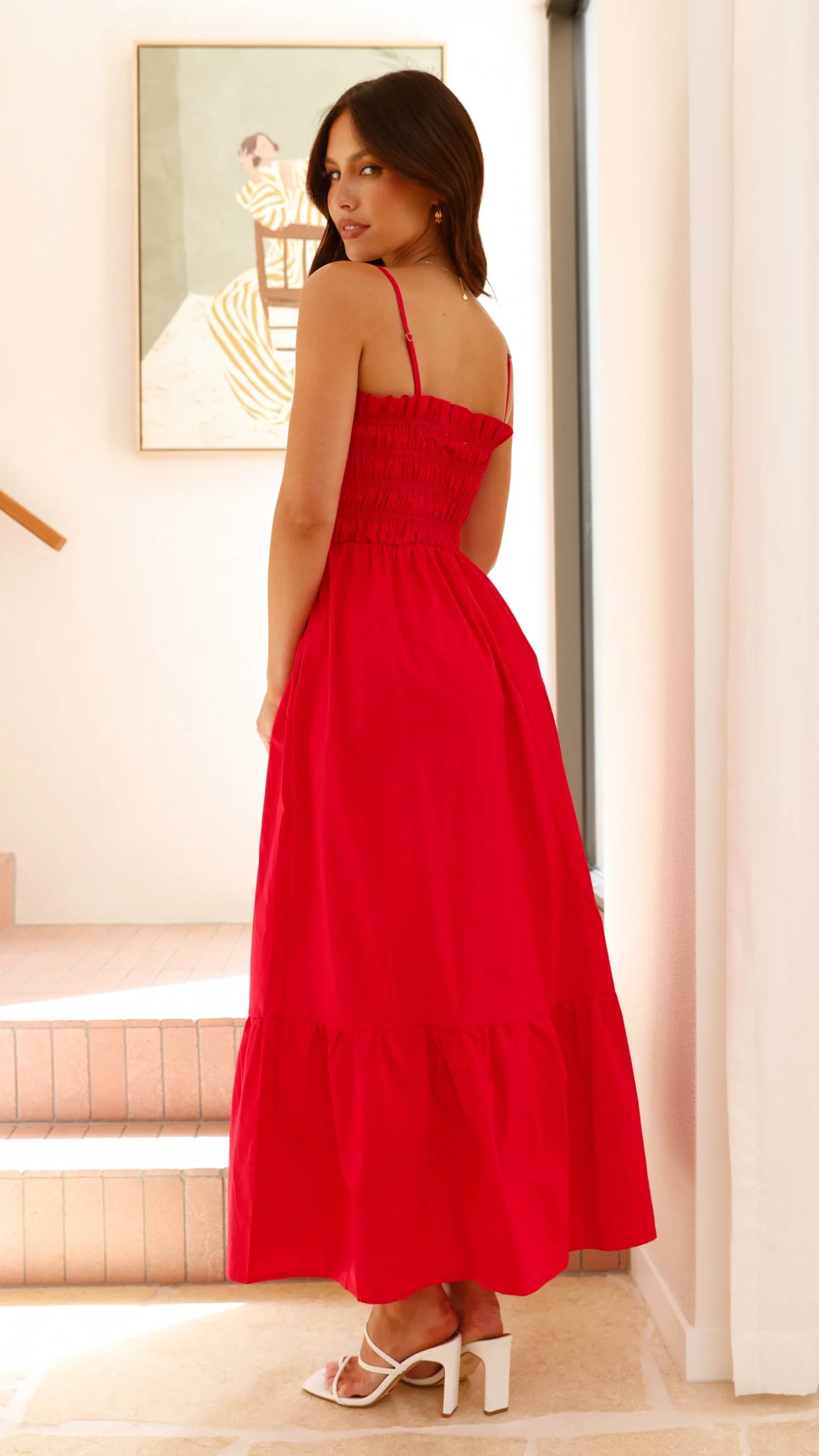Olivera Maxi Dress - Red - necksoother