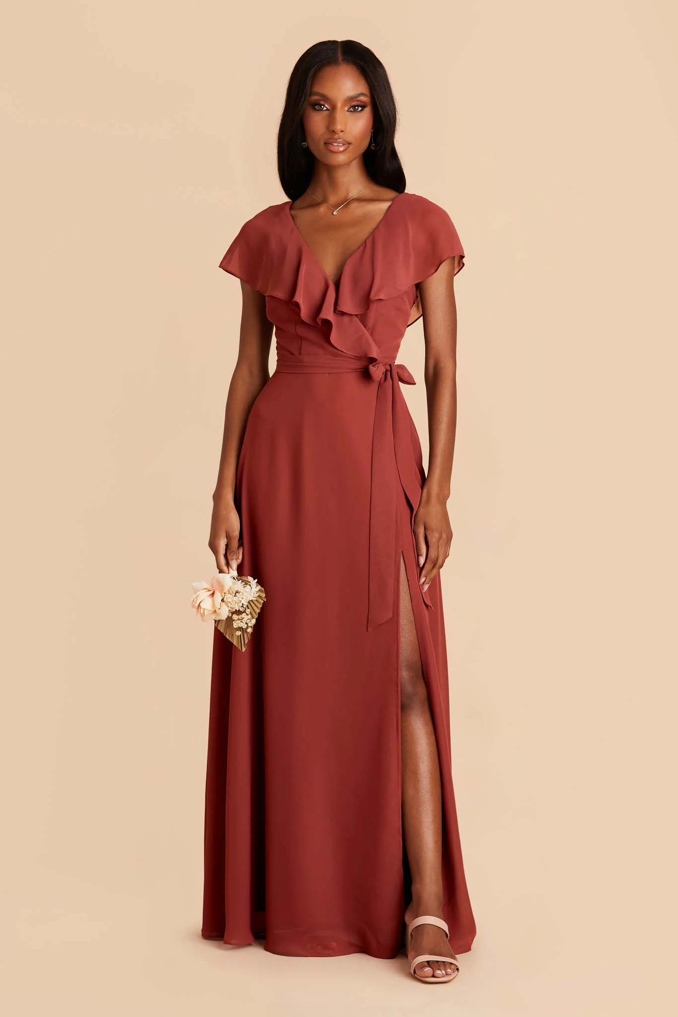 Jackson Chiffon Dress - Spice - necksoother