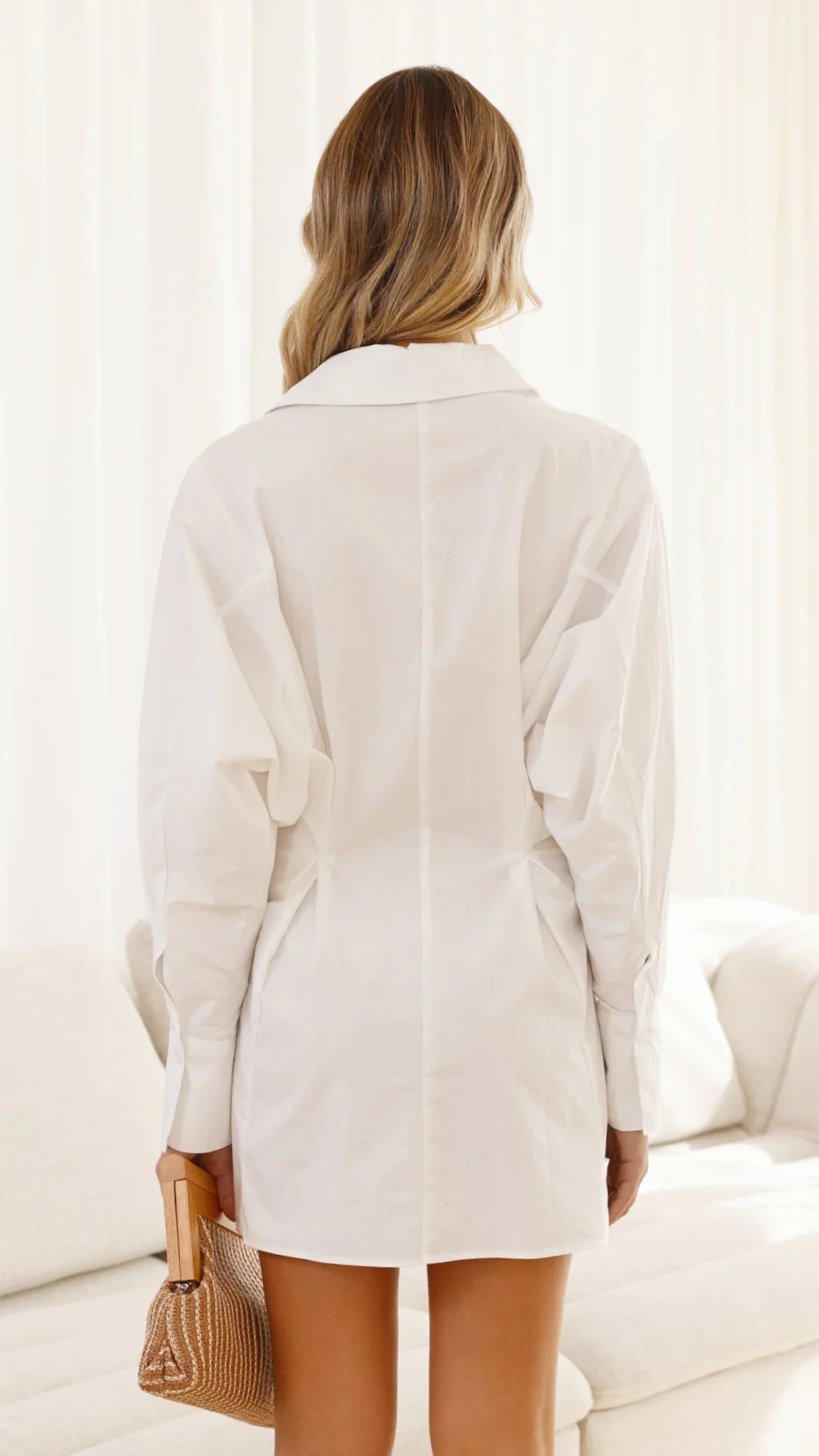 Lydia Shirt Dress - White - necksoother