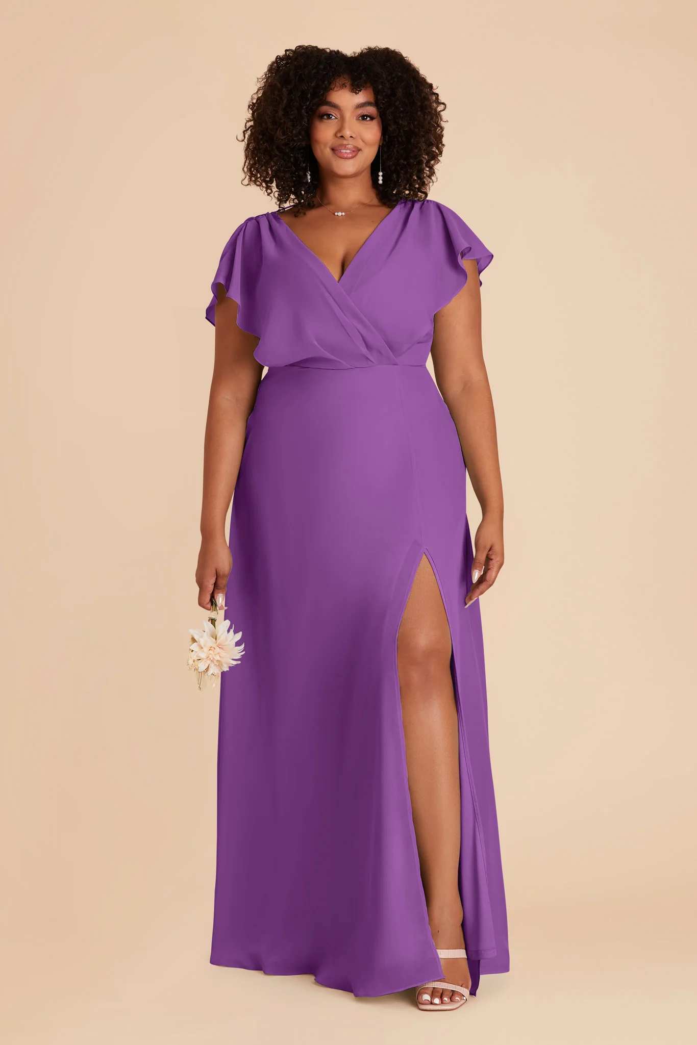 Violet Chiffon Dress - Amethyst - necksoother
