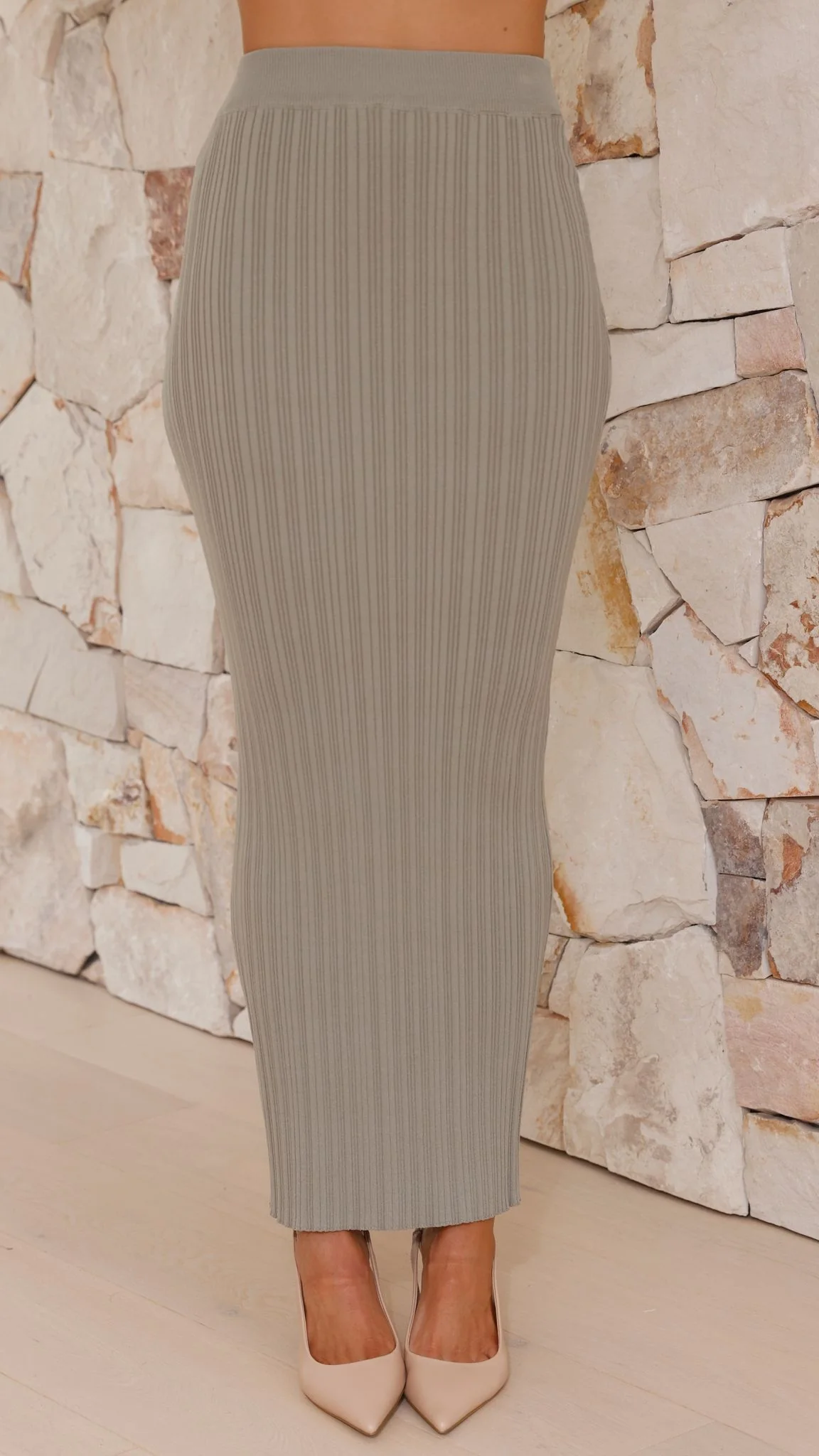 Isla Maxi Skirt - Khaki - necksoother