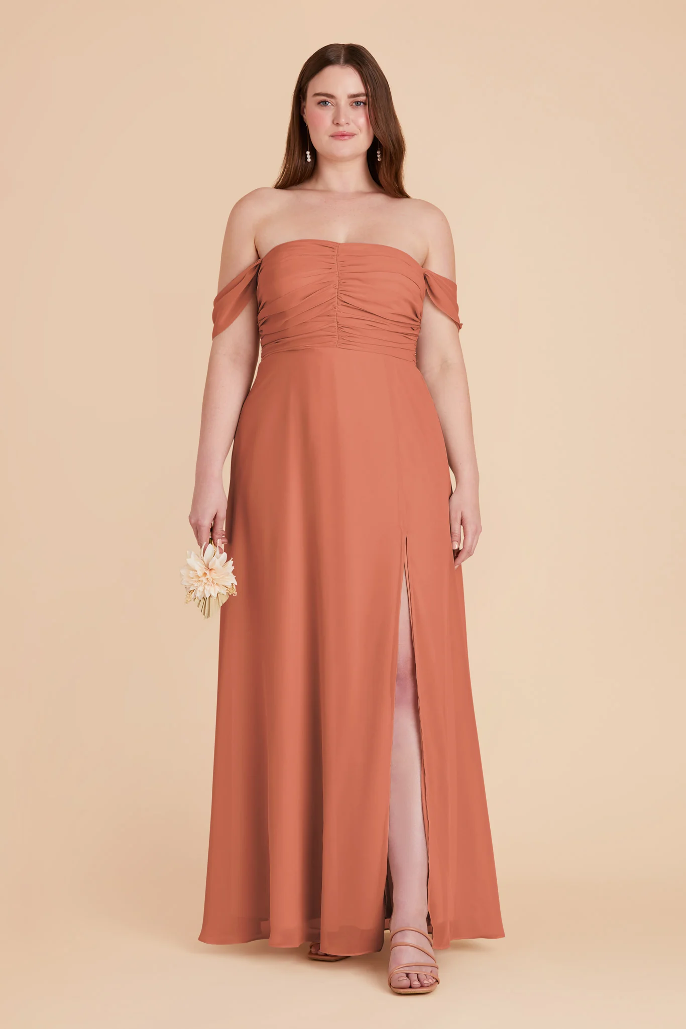 Cara Chiffon Dress - Terracotta - necksoother