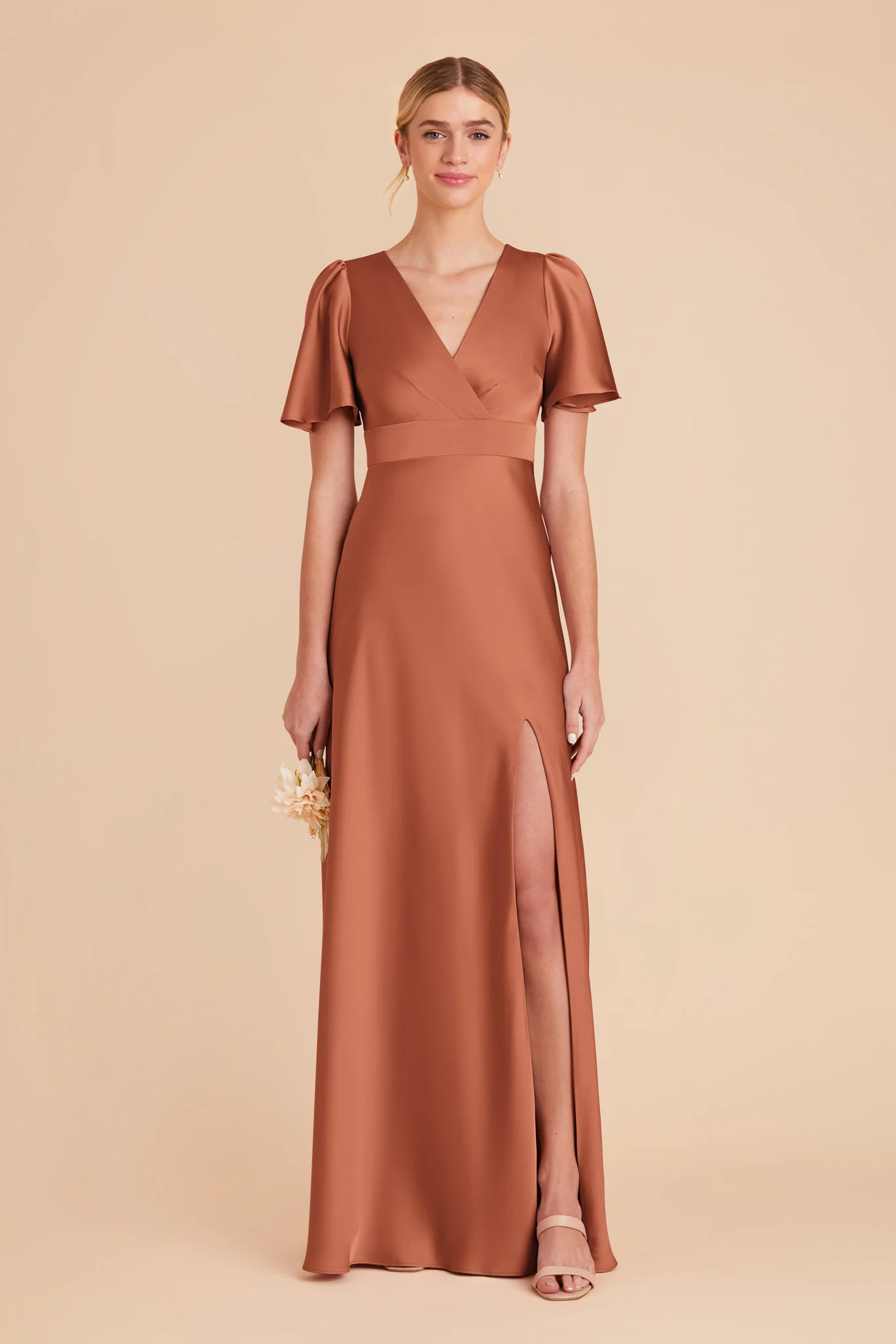 Marni Matte Satin Dress - Terracotta - necksoother