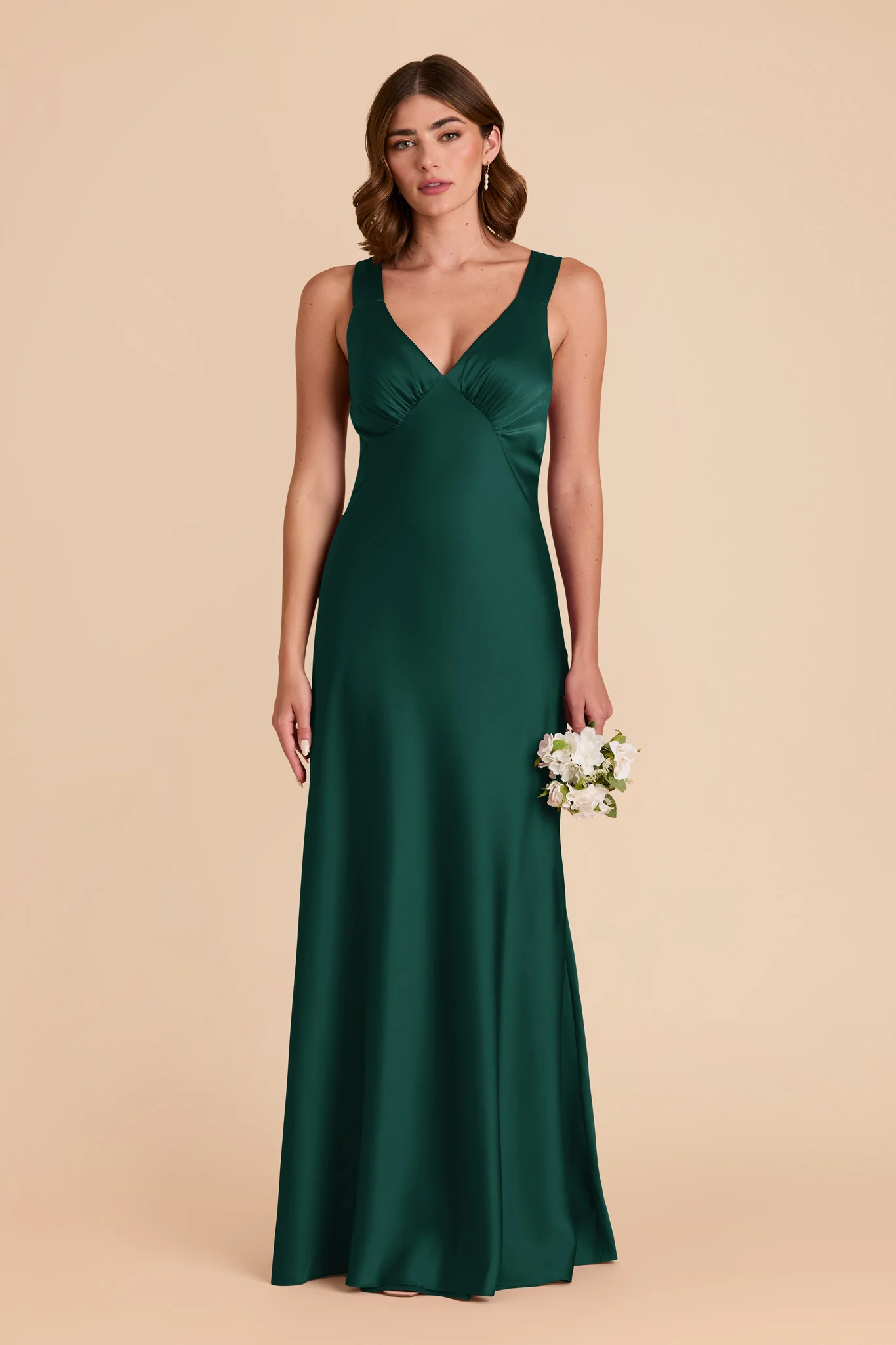 Veronica Matte Satin Dress - Emerald - necksoother