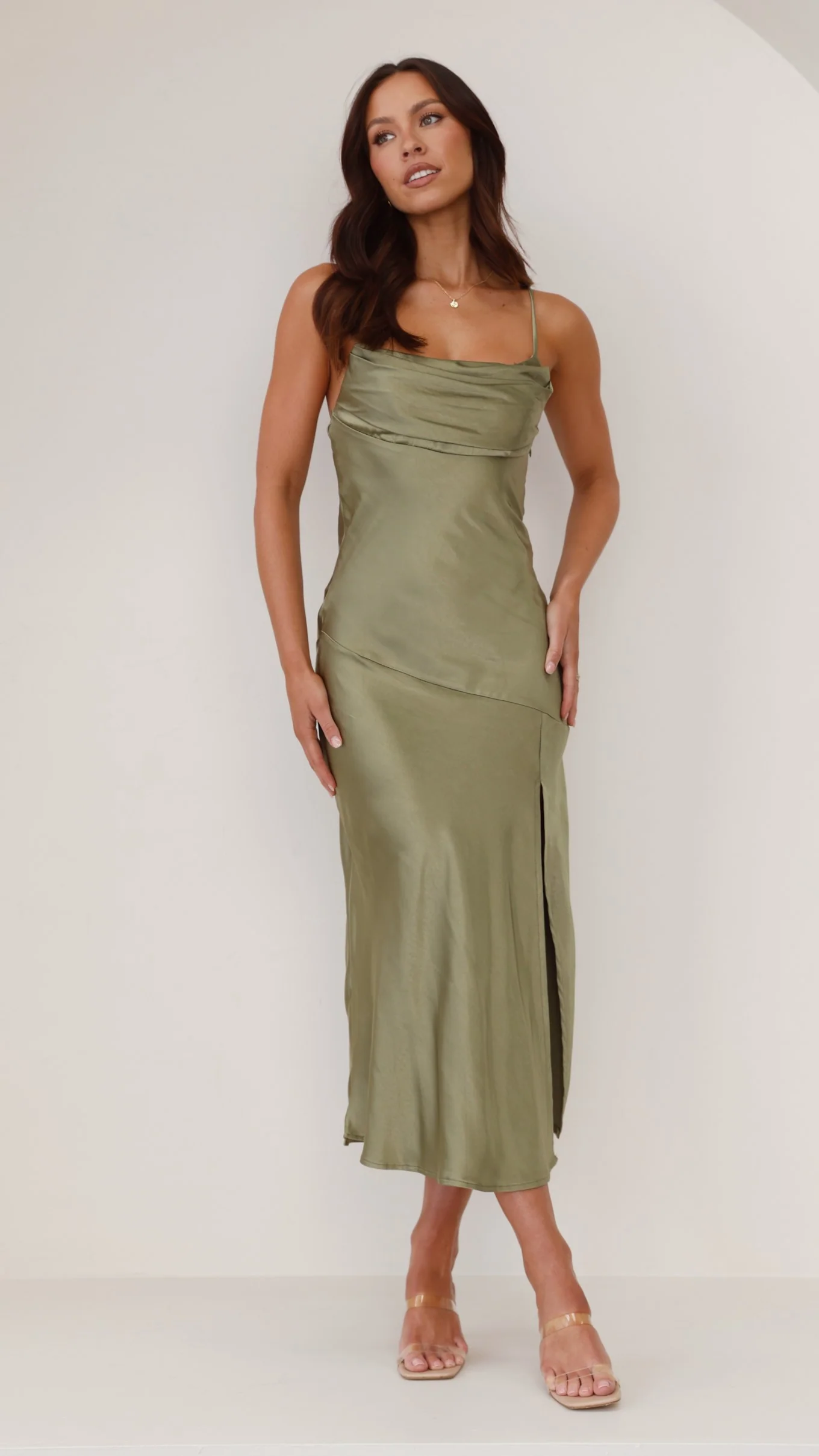 Celina Midi Dress - Olive - necksoother