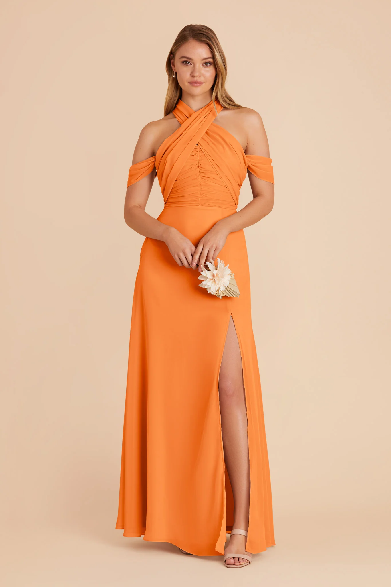 Cara Chiffon Dress - Apricot - necksoother