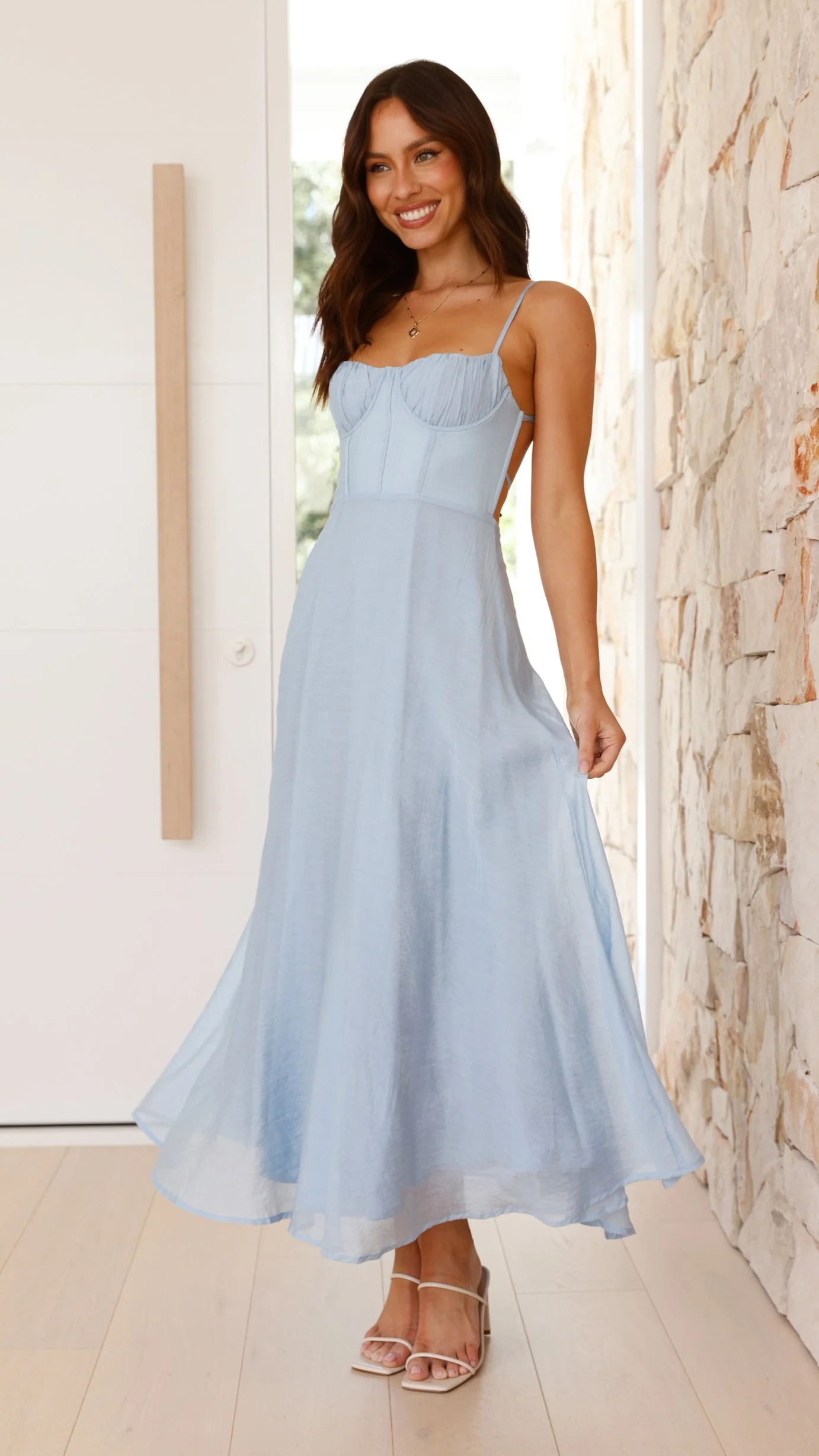 Rahima Maxi Dress - Blue - necksoother