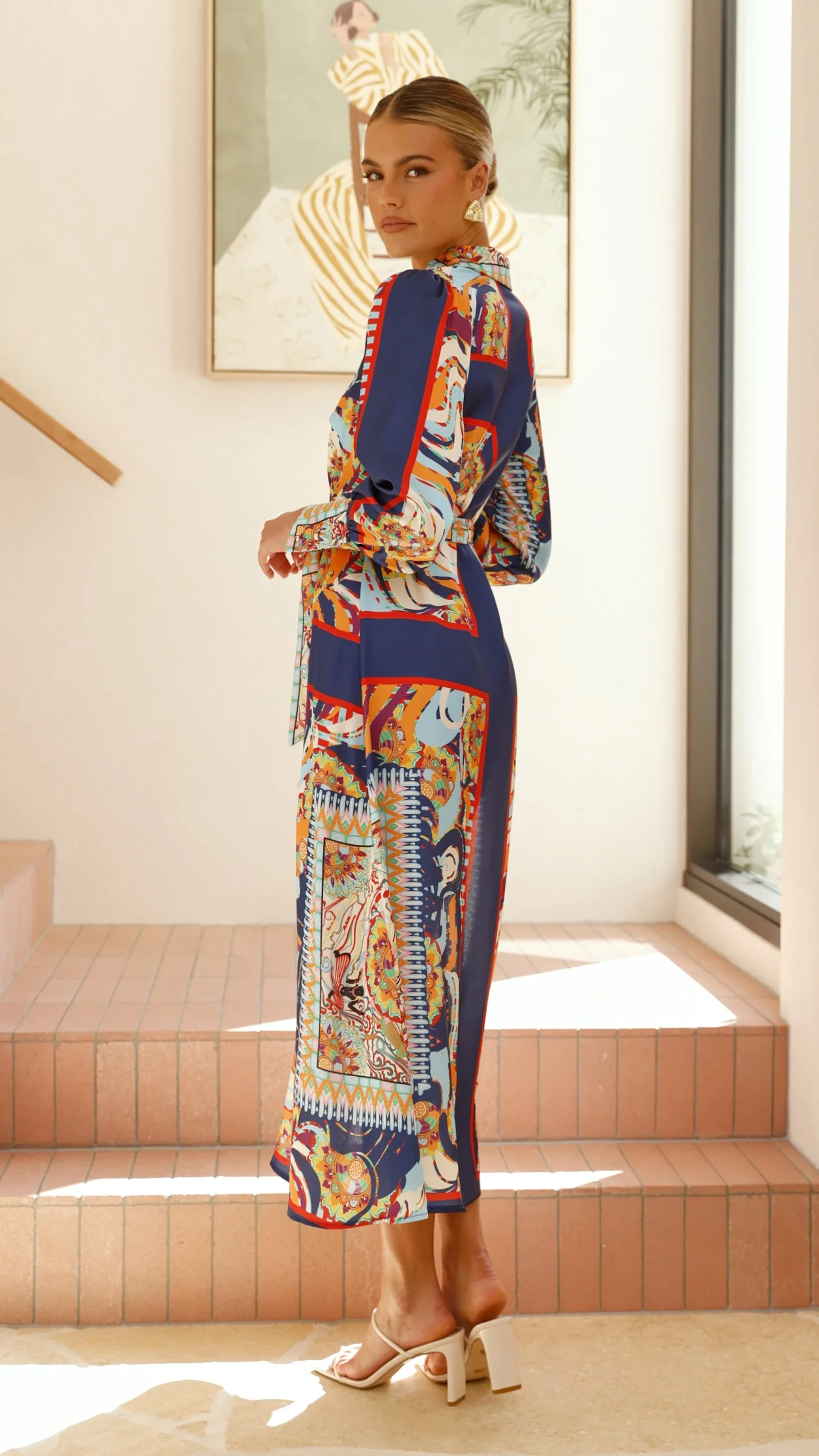 Vaike Maxi Dress - Navy Print - necksoother