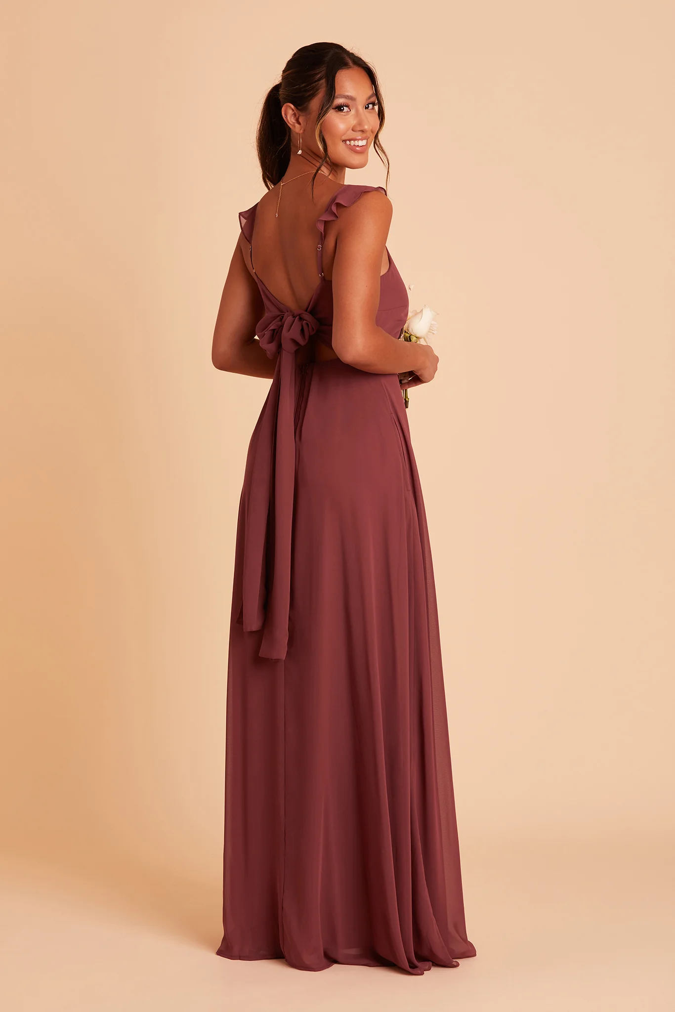Doris Chiffon Dress - Rosewood - necksoother