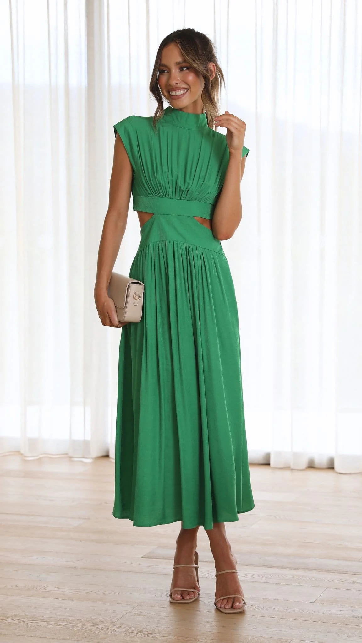 Cindie Midi Dress - Green - necksoother