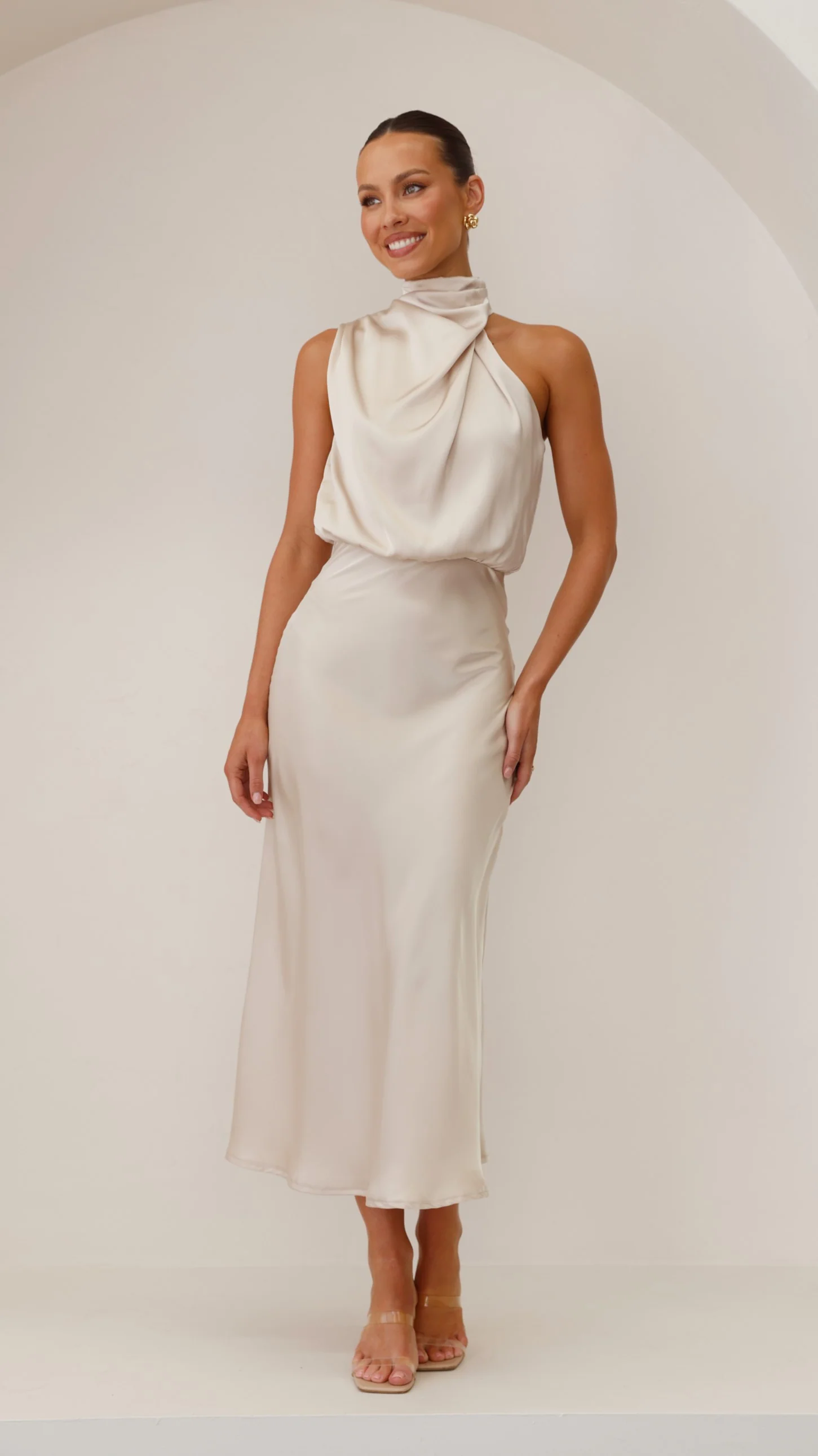 Esther Maxi Dress - Champagne - necksoother