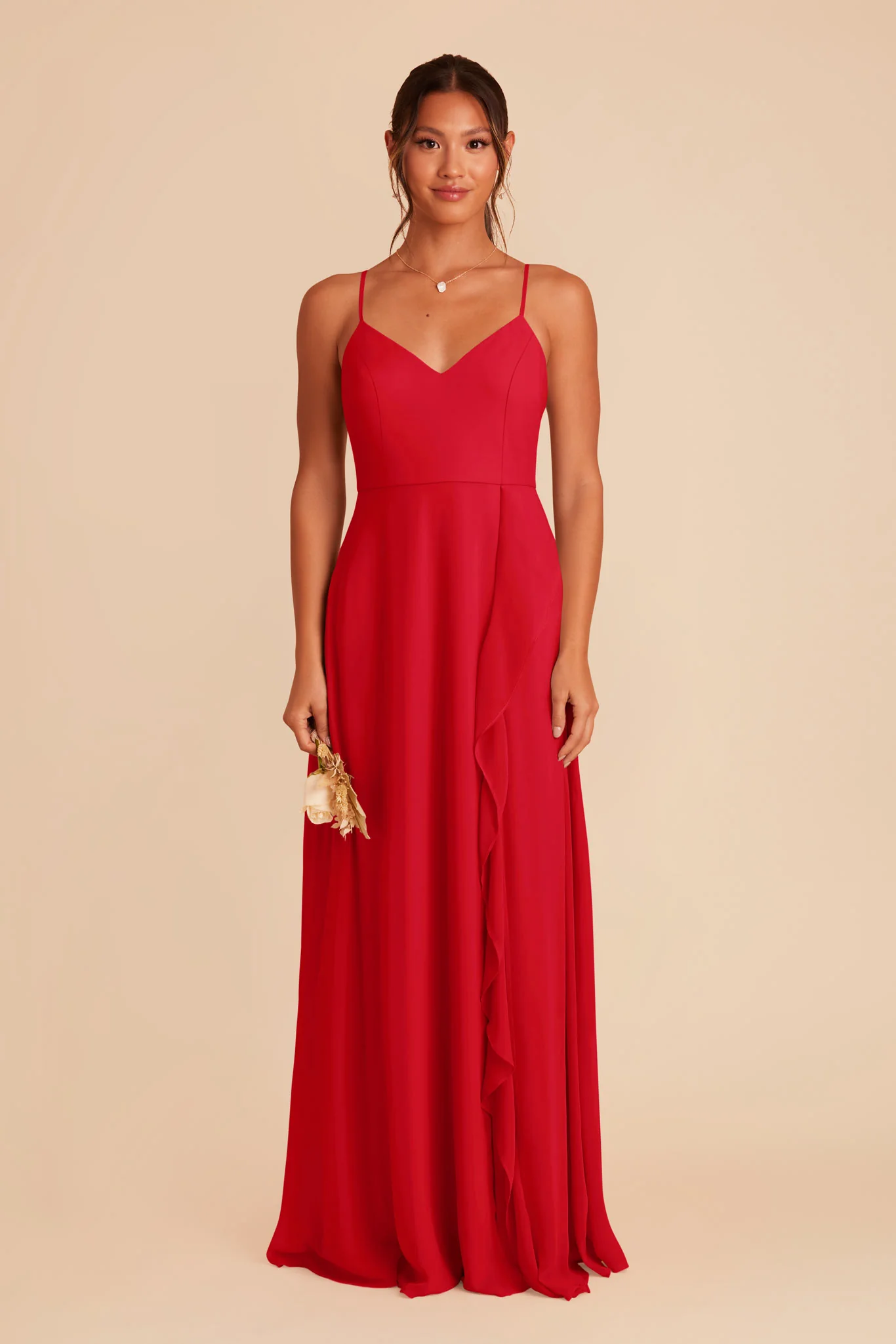 Theresa Chiffon Dress - Ruby Red - necksoother