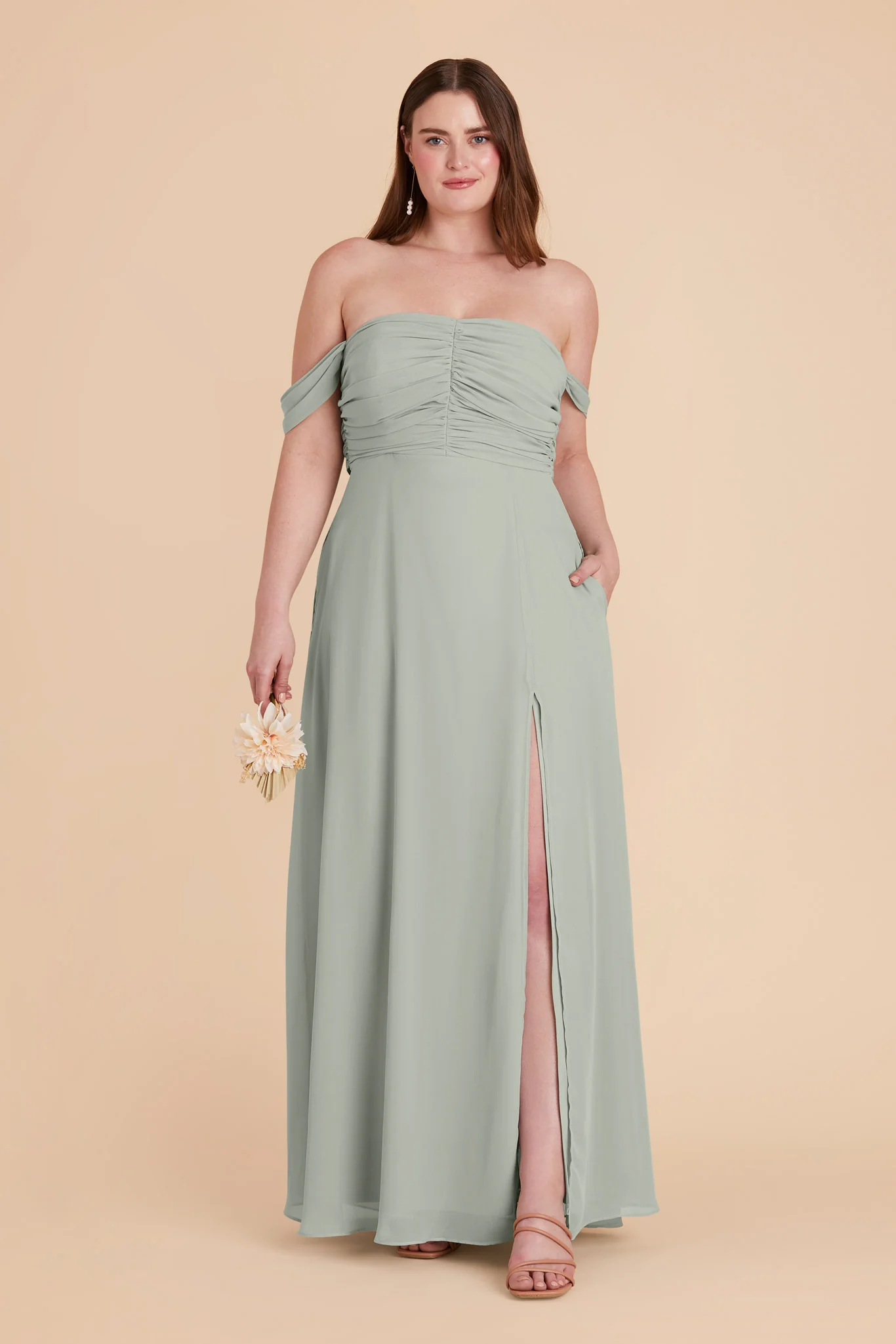 Cara Chiffon Dress - Sage - necksoother