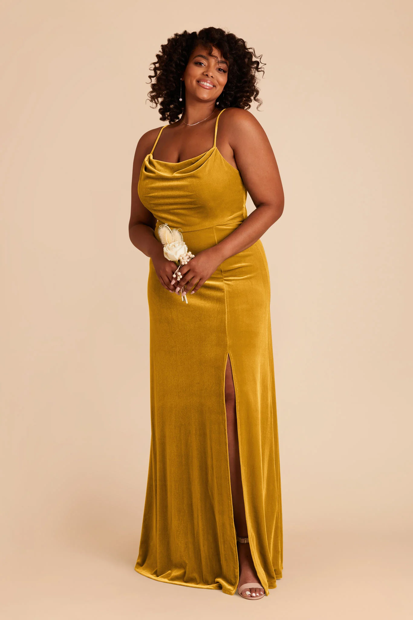 Ash Velvet Dress - Butterscotch - necksoother