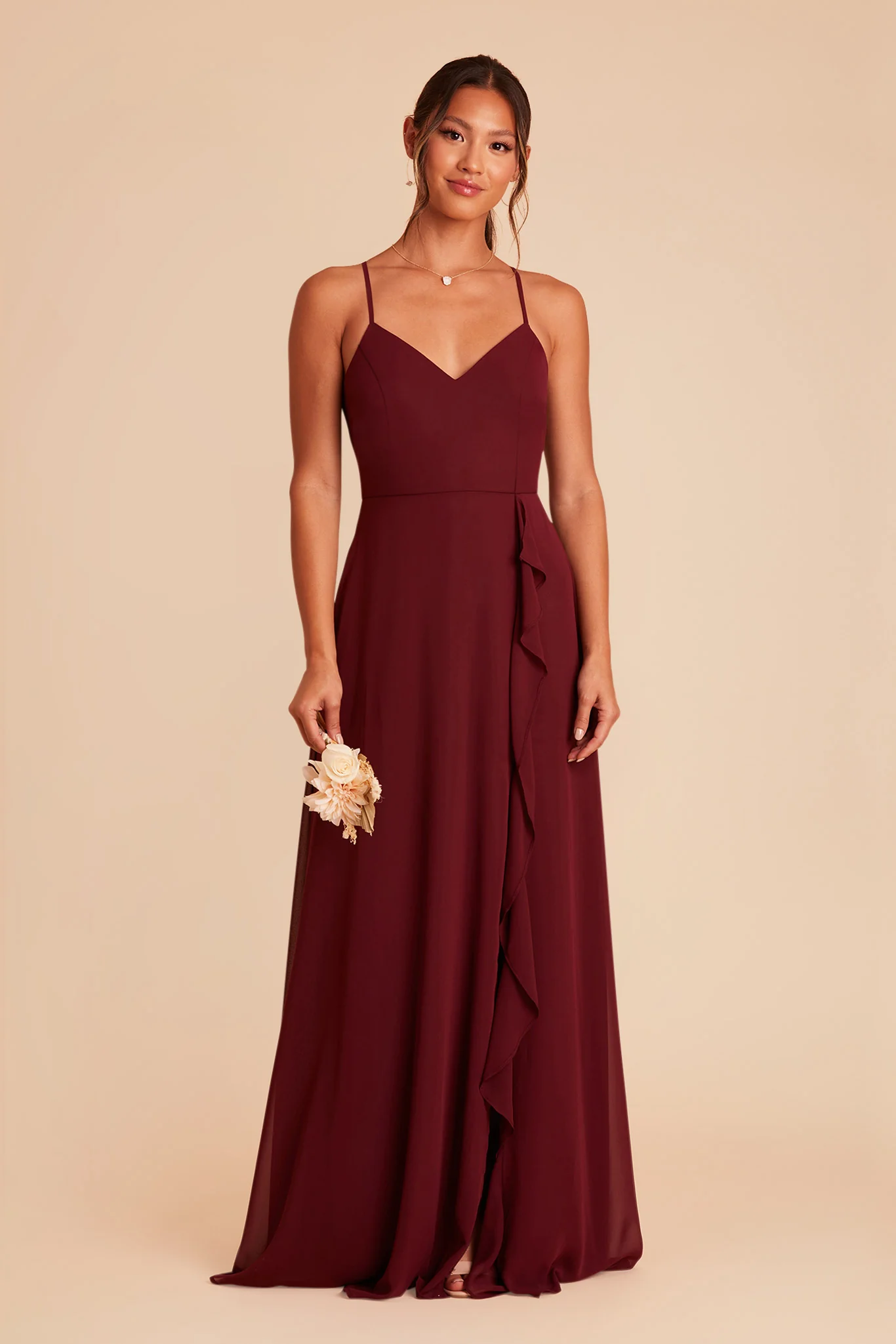 Theresa Chiffon Dress - Cabernet - necksoother