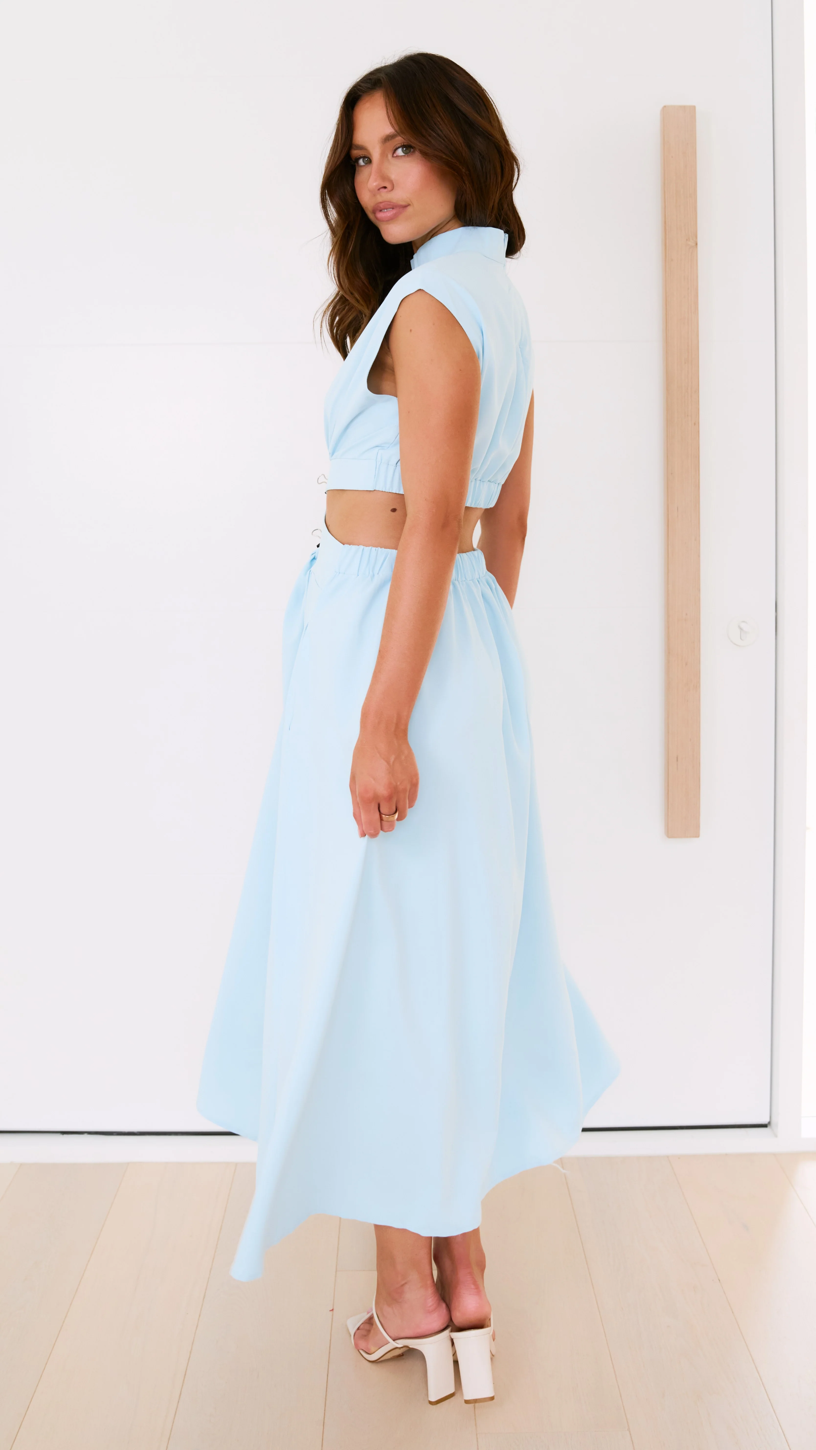 Maddison Midi Dress - Sky Blue - necksoother