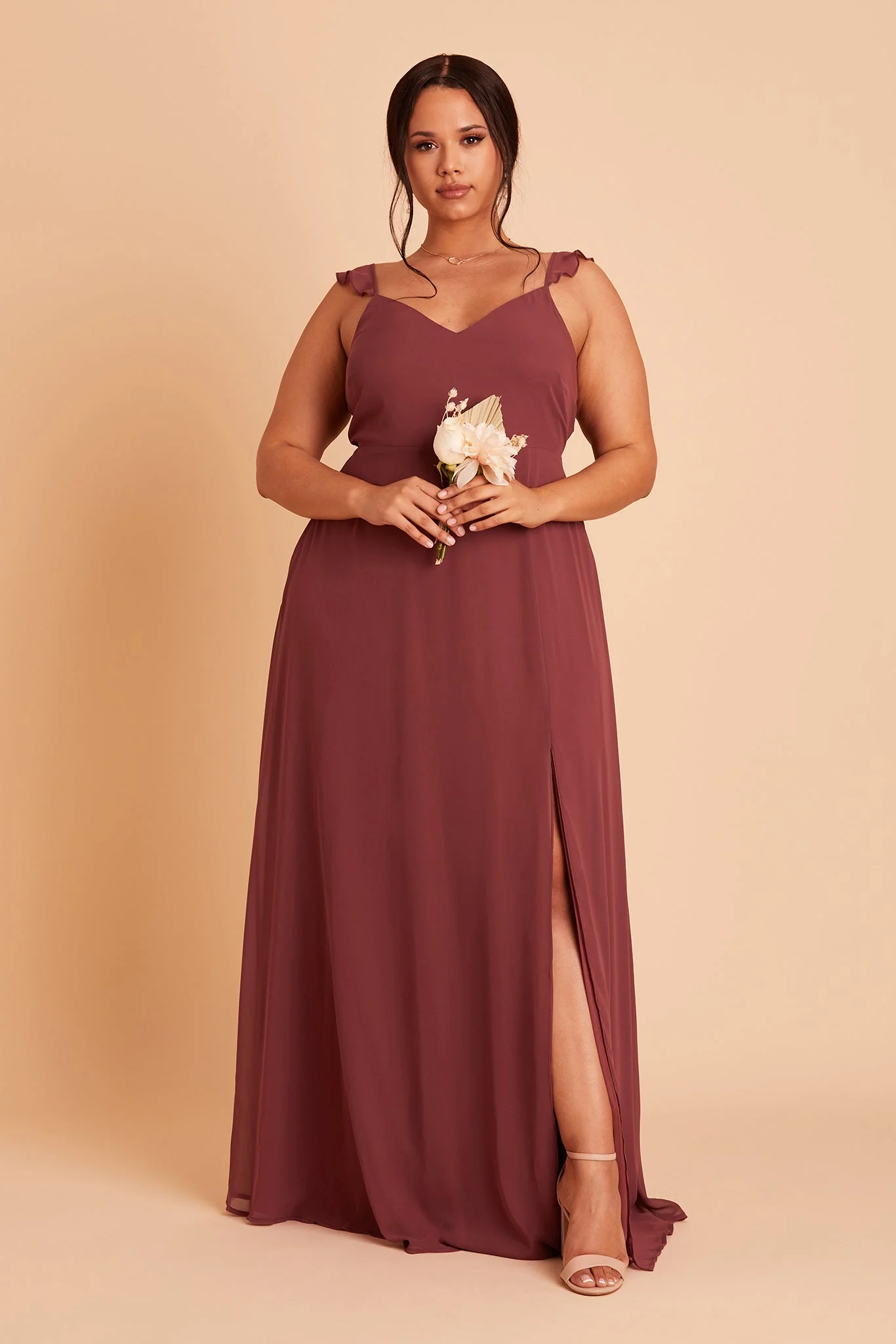 Doris Chiffon Dress - Rosewood - necksoother