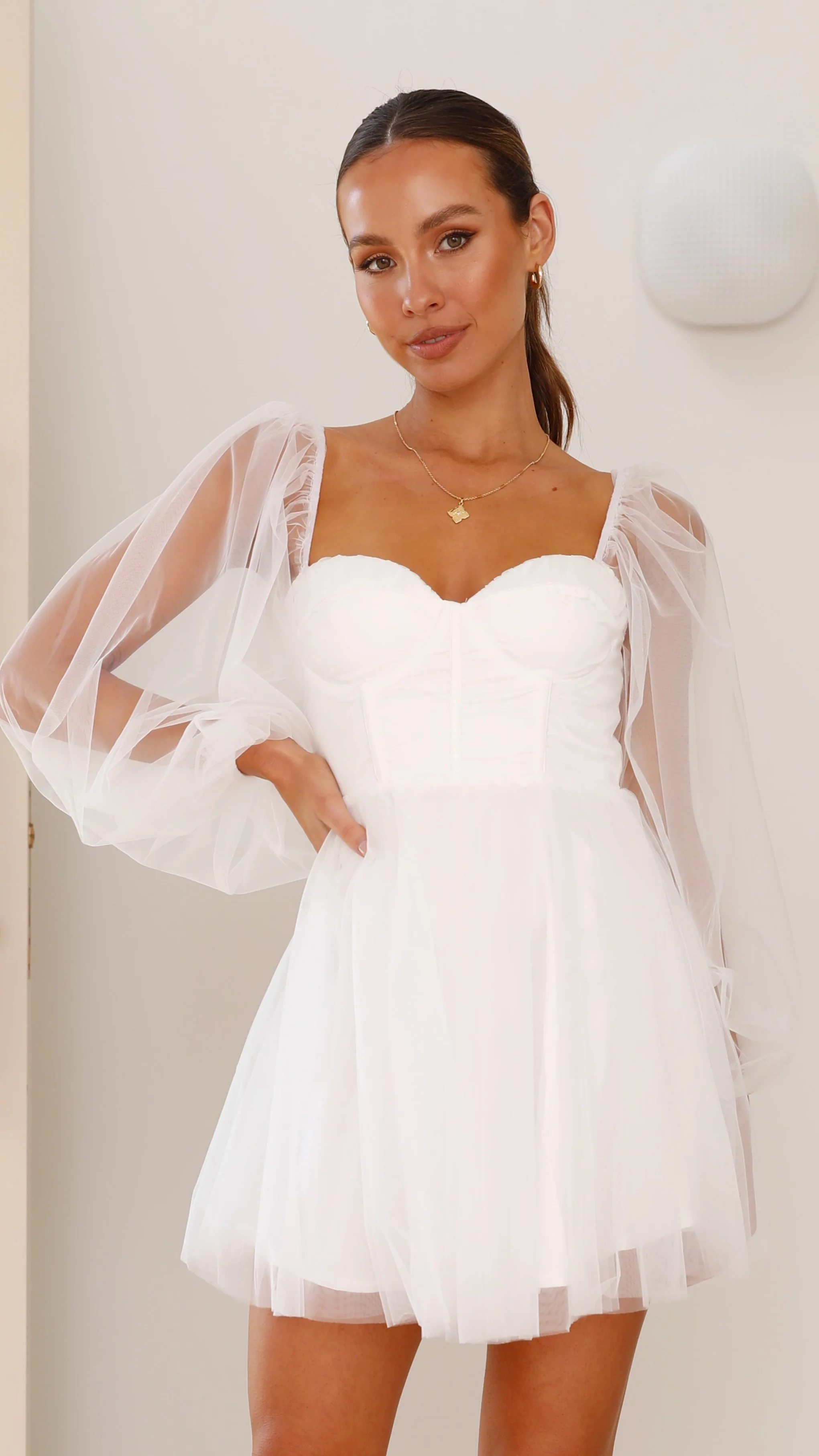 Olivia Mini Dress - White - necksoother
