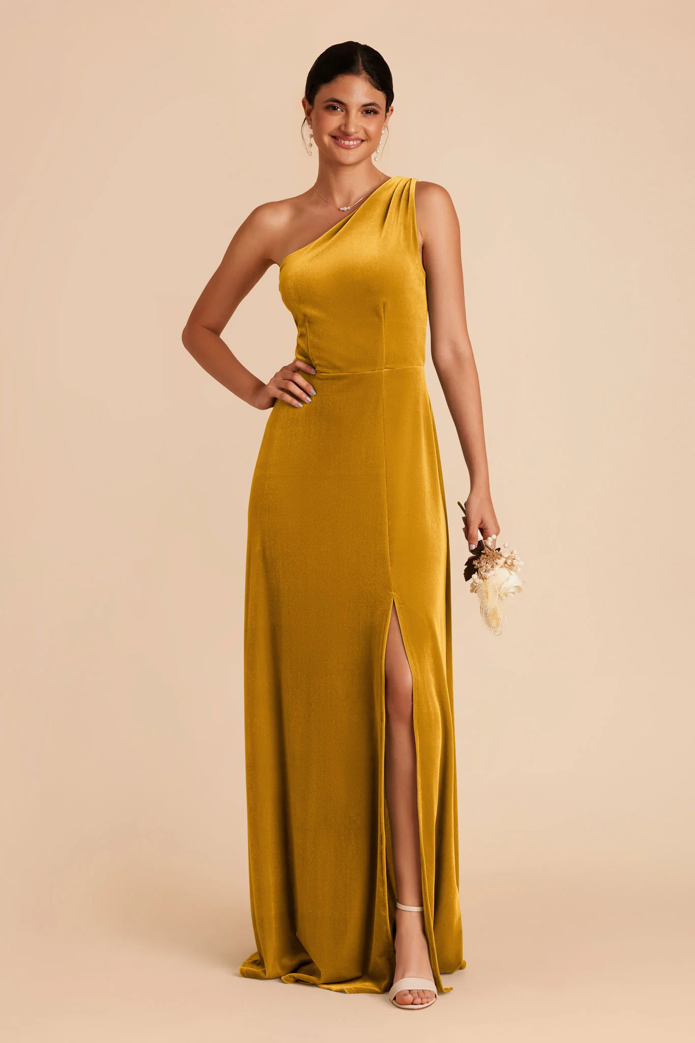 Kira Velvet Dress - Butterscotch - necksoother