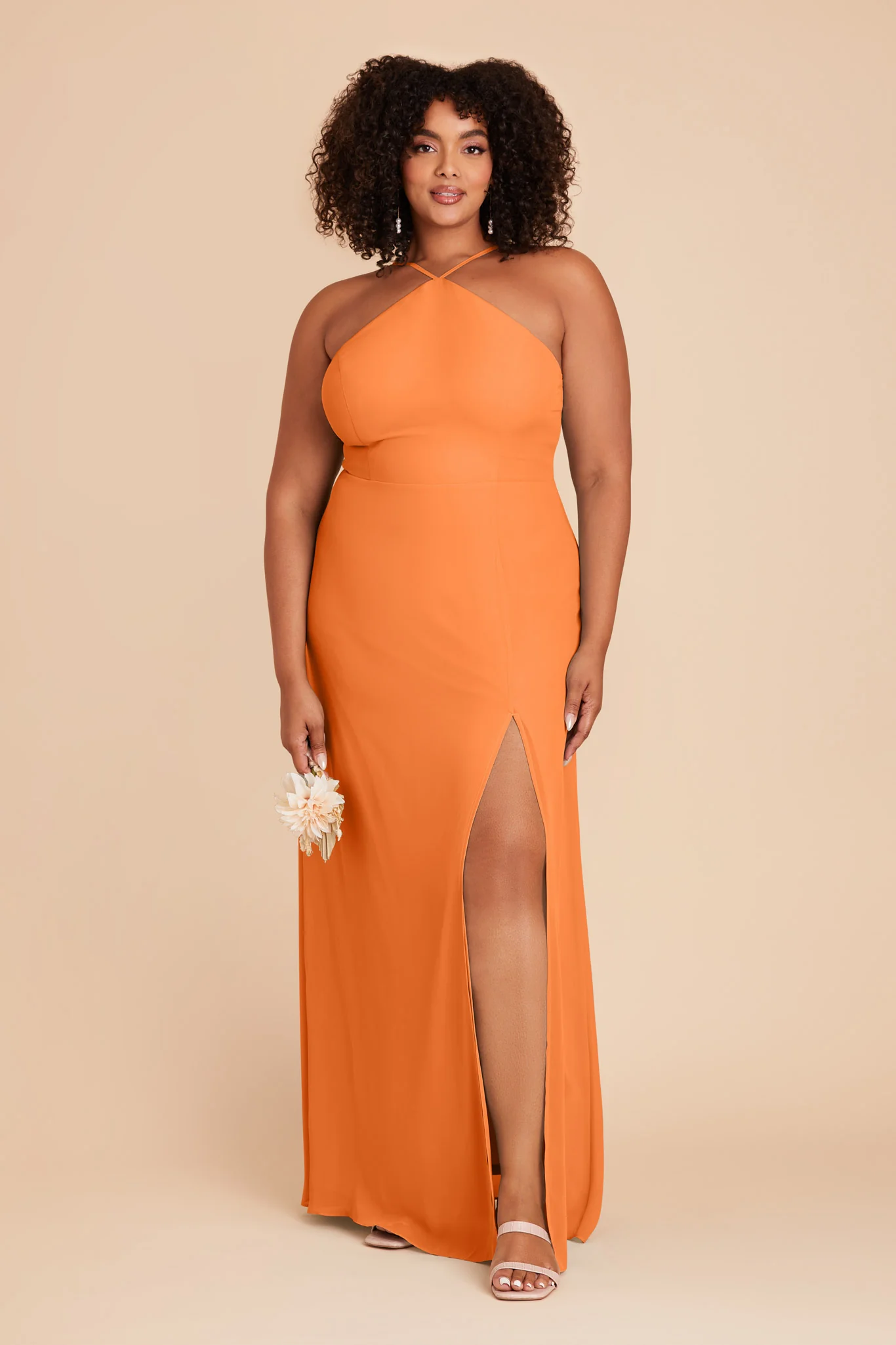 Juliet Chiffon Dress - Apricot - necksoother