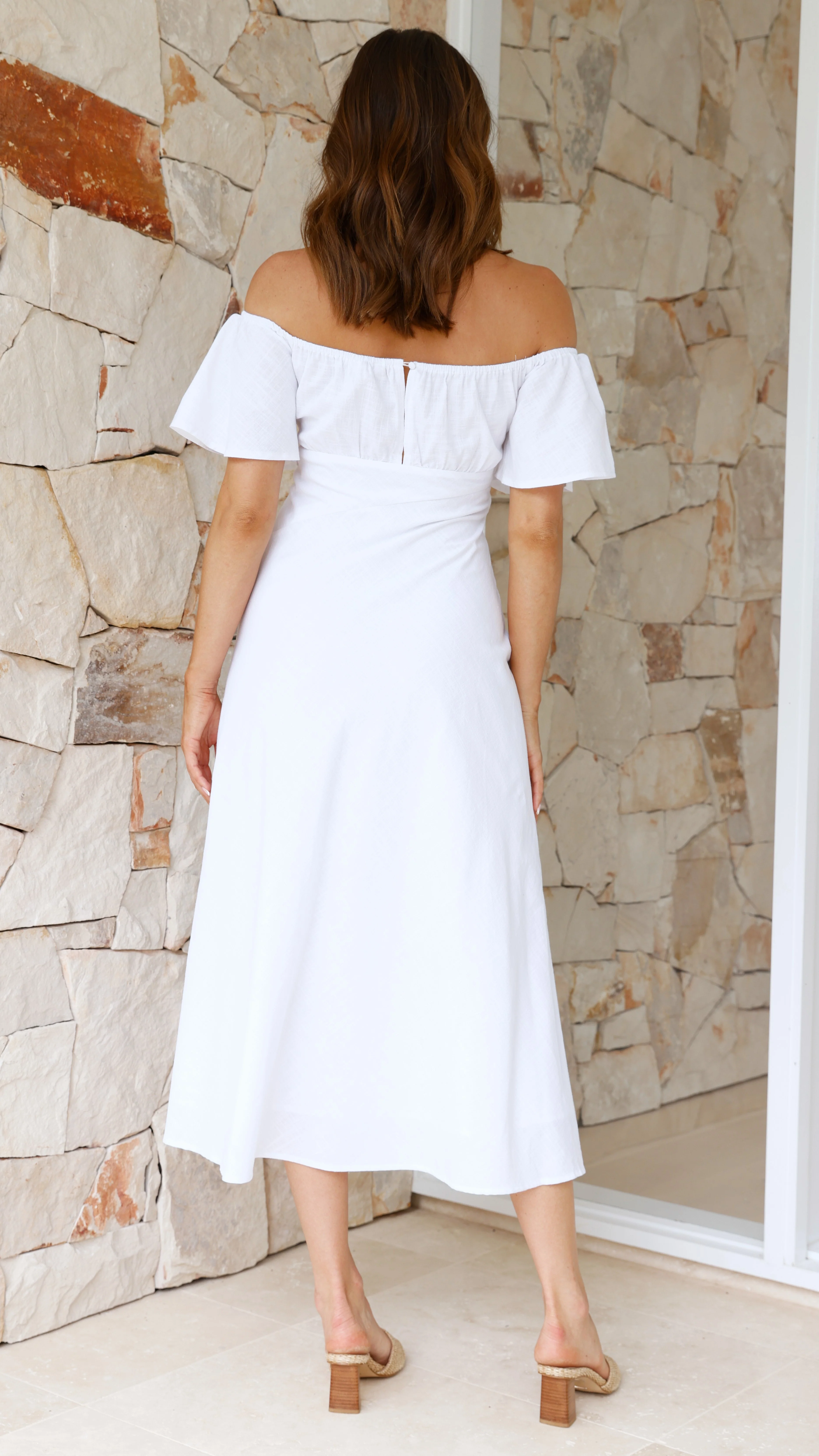 Jalissa Midi Dress - White - necksoother