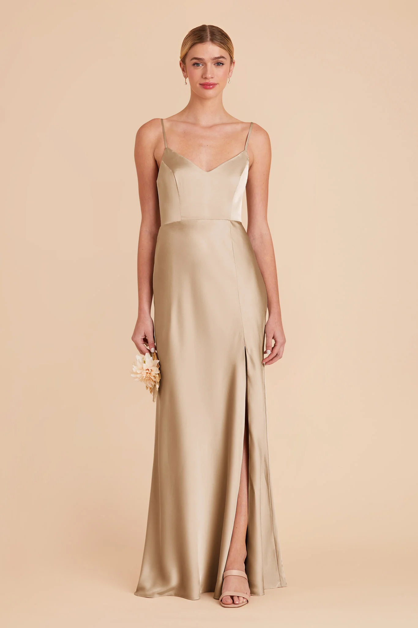 Jay Matte Satin Dress - Gold - necksoother