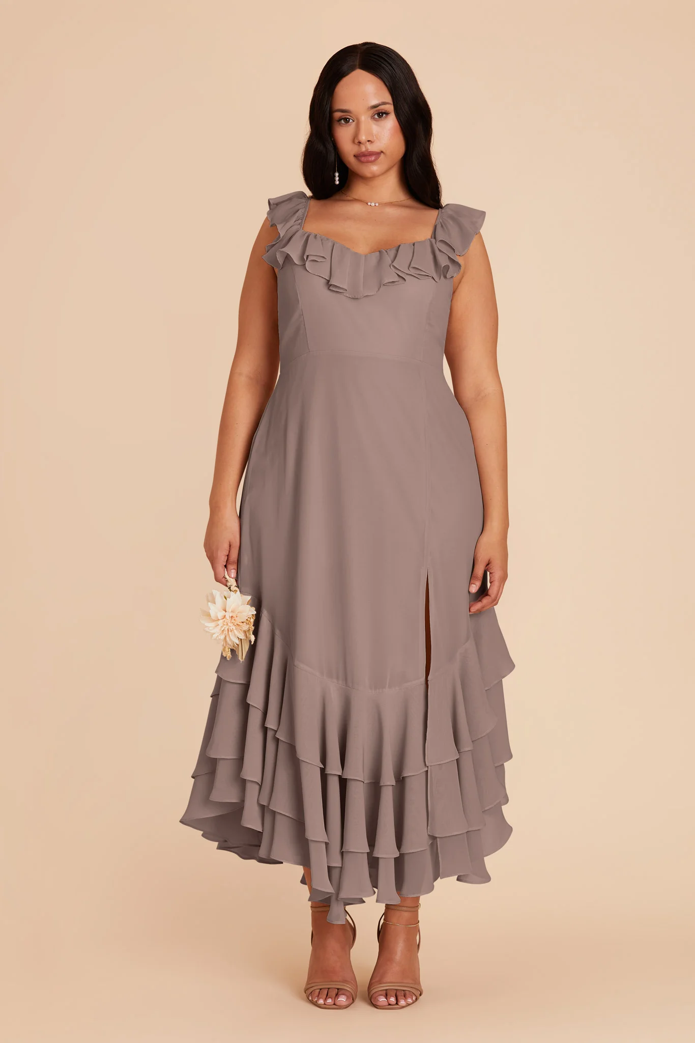 Ginny Chiffon Dress - Toffee - necksoother
